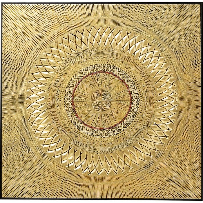 KARE Dekoobjekt Objektbild Art Geometric Circle Gold 120x120