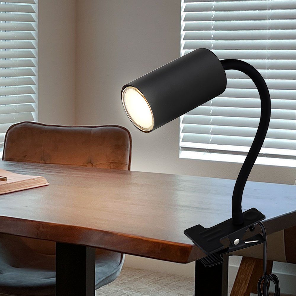 GLOBO LIGHTING Klemmleuchte, Leuchtmittel nicht inklusive, Schreibtischlampe klemmbar Schwanenhals Leselampe Bett Klemme
