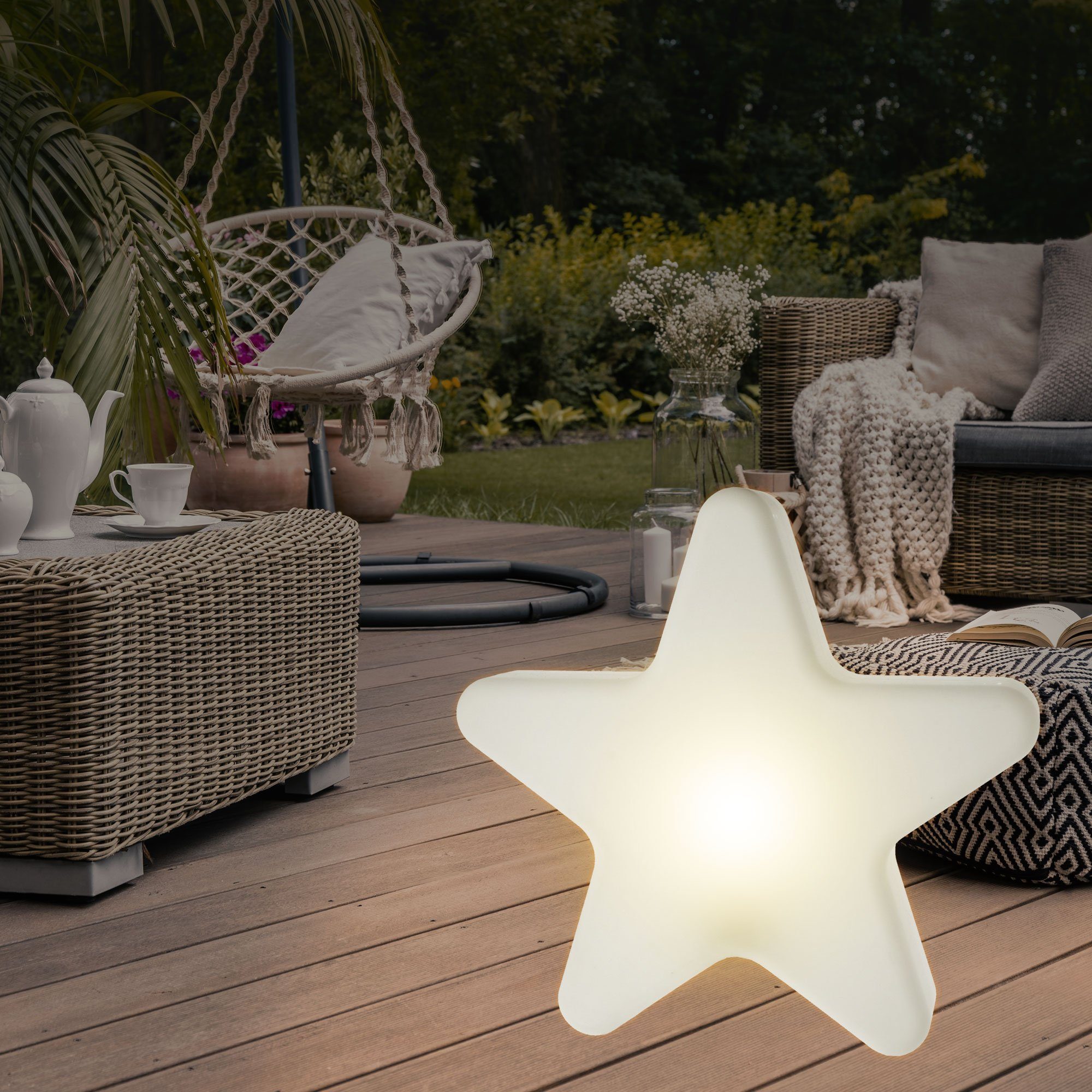 CEPEWA LED Dekolicht Sternlampe XXL Outdoor mit Steckfuß 75cm Stern Leuchte Erdspieß – Bild 4 von 5