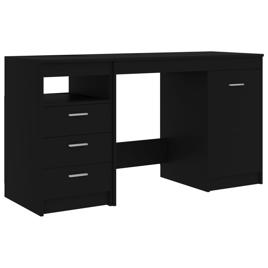 furnicato Schreibtisch 140x50x76 cm Holzwerkstoff Schwarz