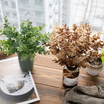 Kunstpflanze 2 Sträuße Trockenblumen zur Dekoration, sechsschichtiger kurzer Strauß, AUKUU, Kunstblumen, Kunstblumen für Wohnzimmer und Heimdekoration (ohne