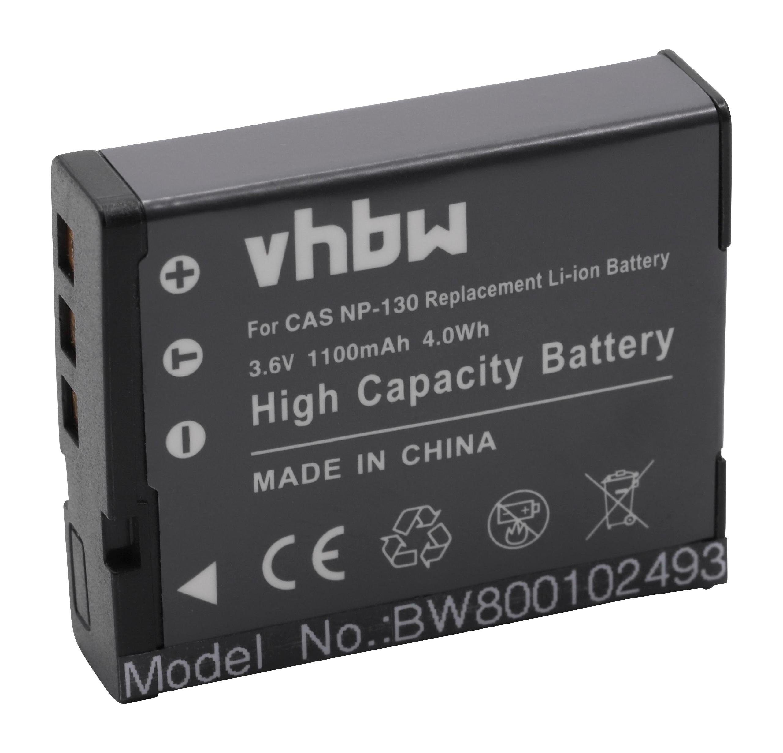 vhbw Ersatz für Casio NP-130 für Foto Kompakt (1100mAh, 3,6V, Li-Ion) Kamera-Akku 1100 mAh
