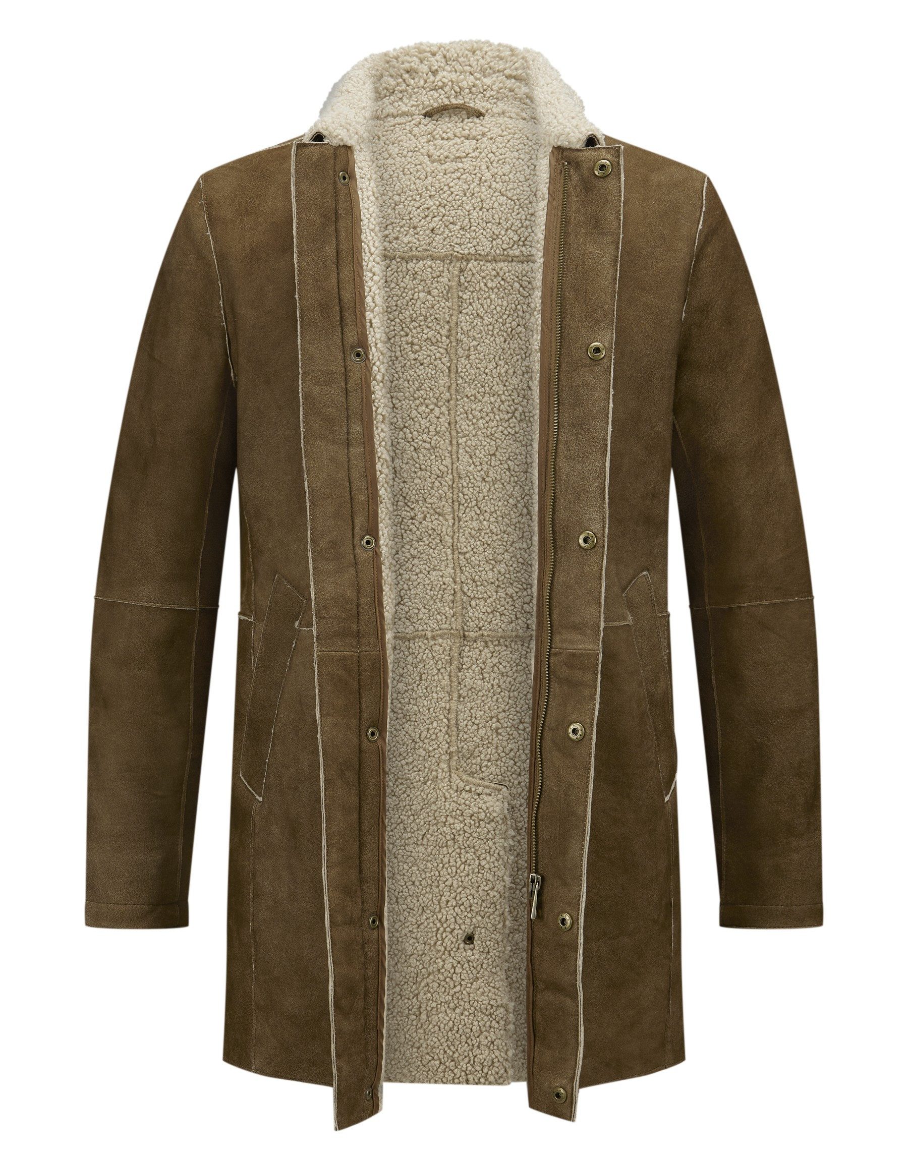 Milestone Ledermantel MSTabeo Exklusives Ziegenleder mit modischer, edler Used-Optik