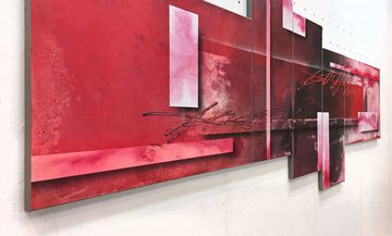 WandbilderXXL XXL-Wandbild Red Clouds 230 x 90 cm, Abstraktes Gemälde, handgemaltes Unikat