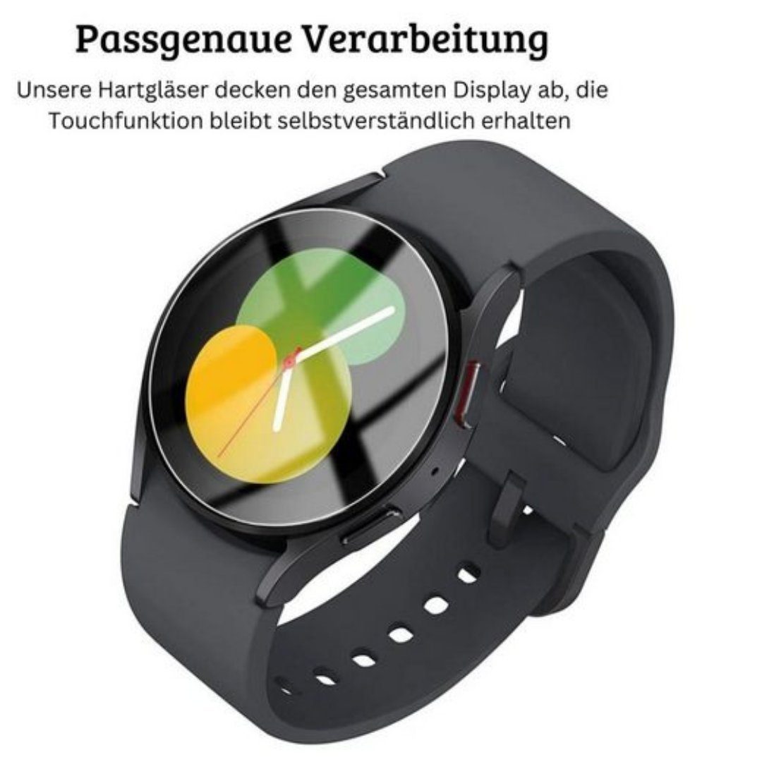 SmartUP Displayschutzglas 5X Schutzglas für Samsung Galaxy Watch 5 40mm Panzerfolie Full Screen für Samsung Galaxy Watch 5 40mm – Bild 3 von 5