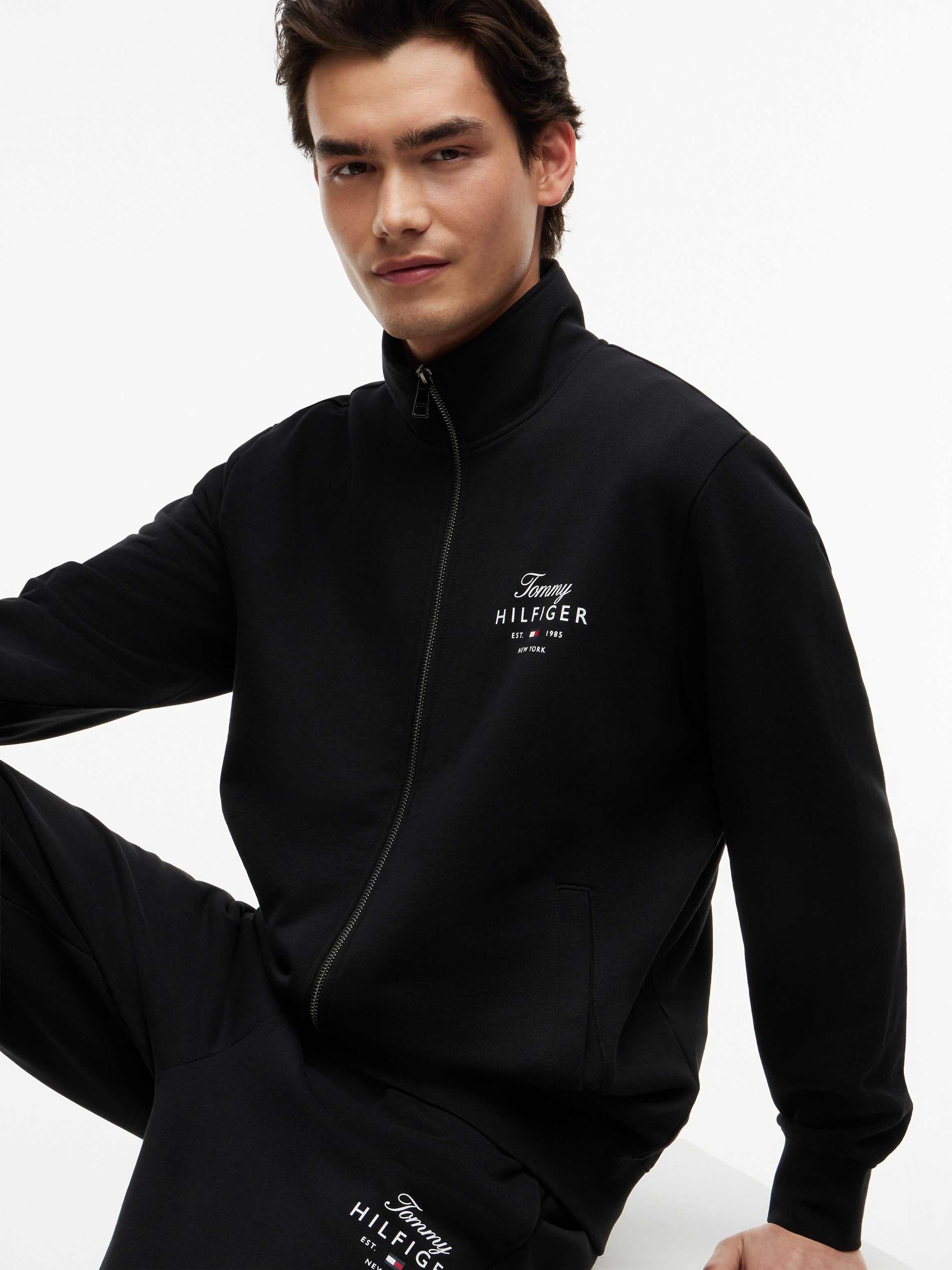 Tommy Hilfiger Sweatjacke SCRIPT STACK FZ STAND COLLAR