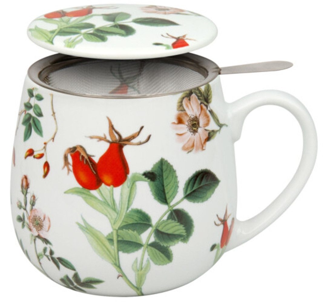 Könitz Tasse My favourite tea Hagebutte Kräuterteetasse mit Sieb und Deckel 0,35 L, 3-tlg.