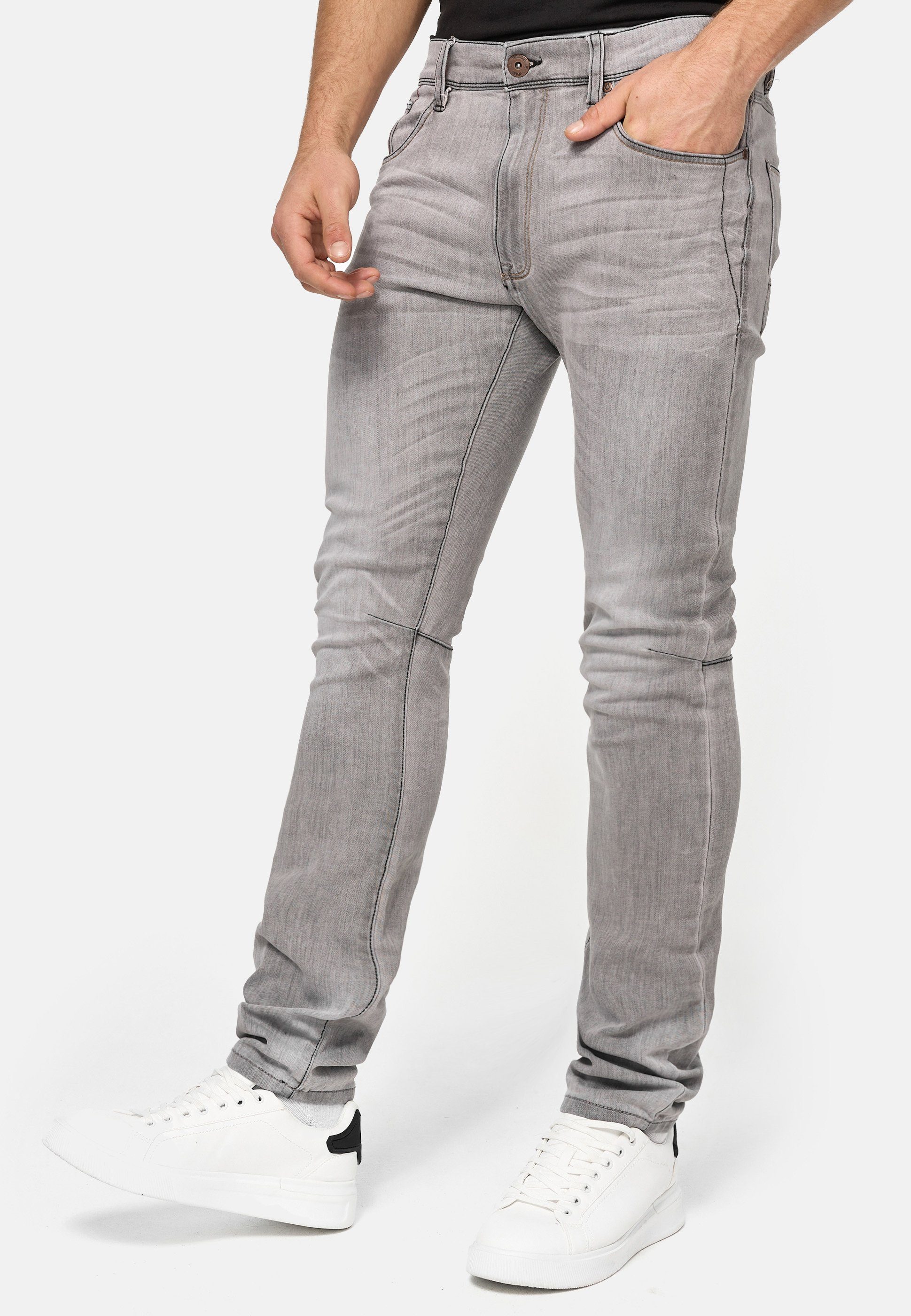 Indicode Slim-fit-Jeans Phoenix Vintage Grey