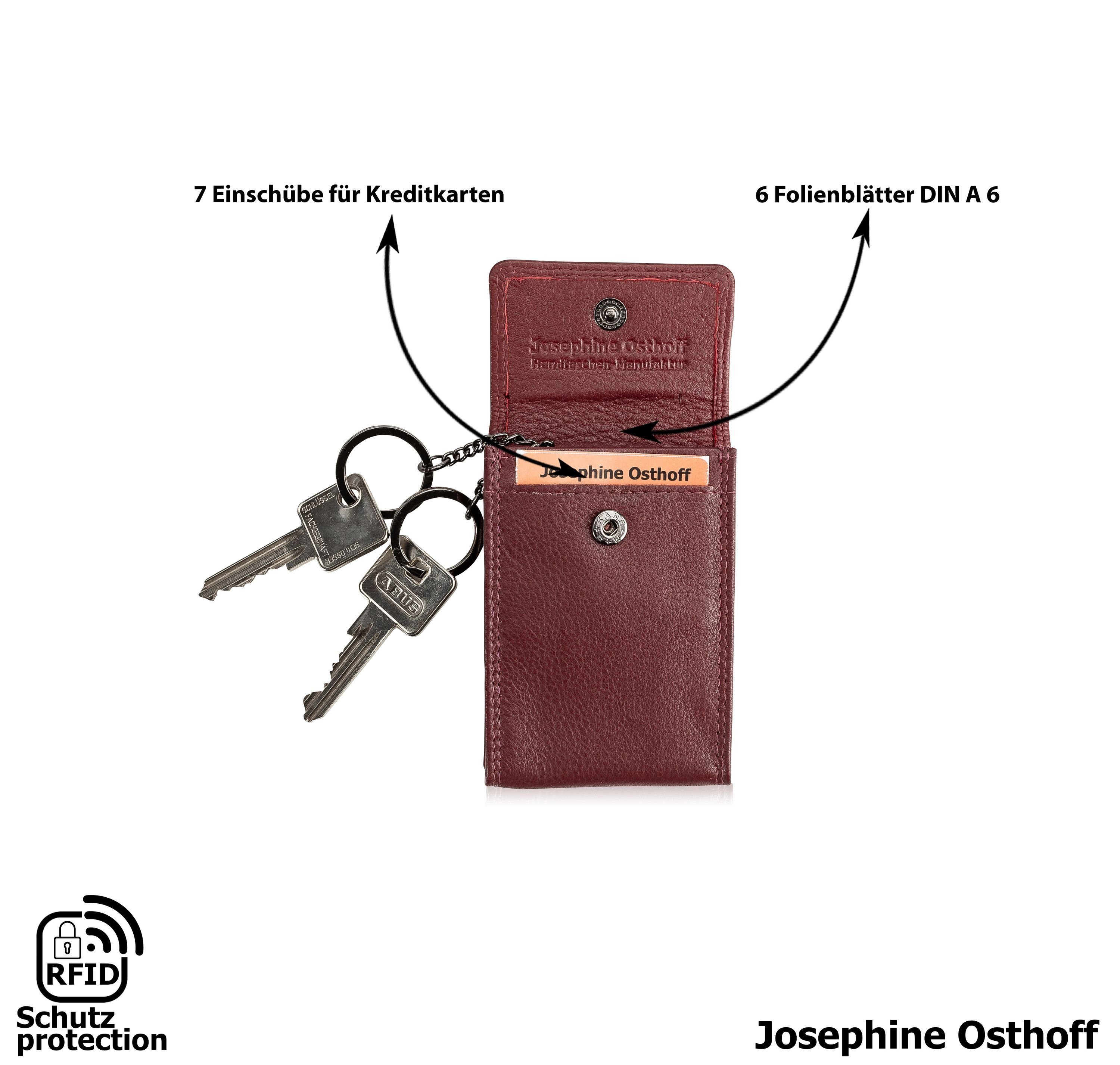 Druckknopf Osthoff Schlüssel Schlüsseltasche bordeaux Josephine