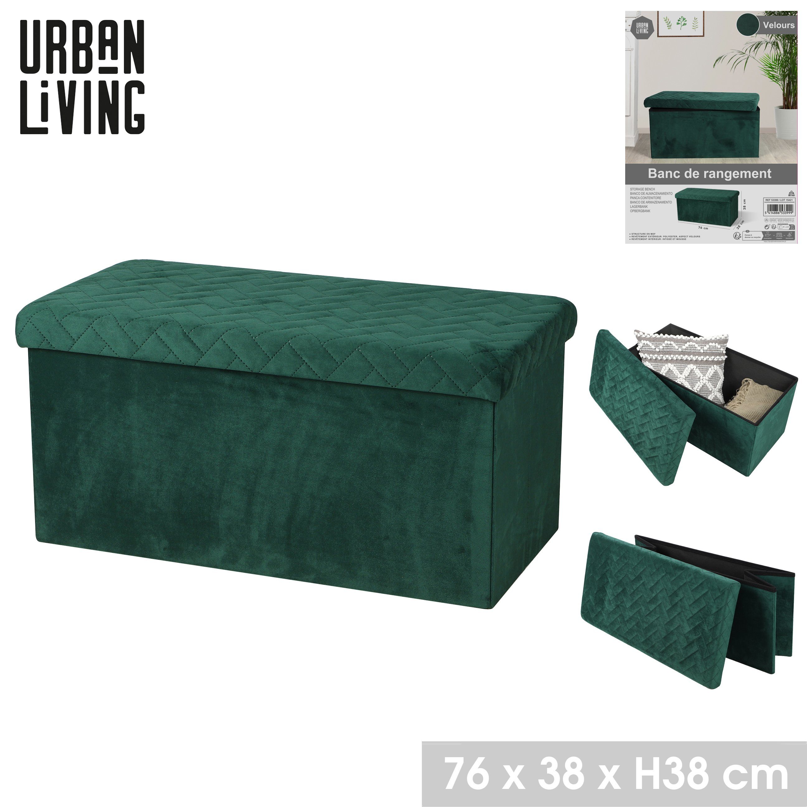 Urban Living Truhenbank Sitztruhe faltbare Sitzbank mit Aufbewahrungsbox, g günstig online kaufen