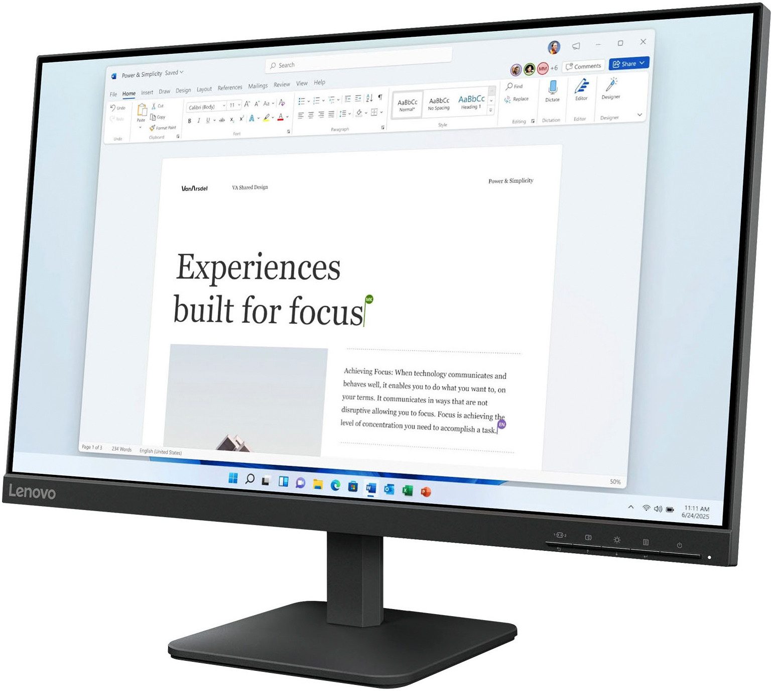 Lenovo L24-4e(A25238FL0) LED-Monitor (61 cm/24 ", 1920 x 1080 px, Full HD, 4, 6 ms Reaktionszeit, 100 Hz, IPS)