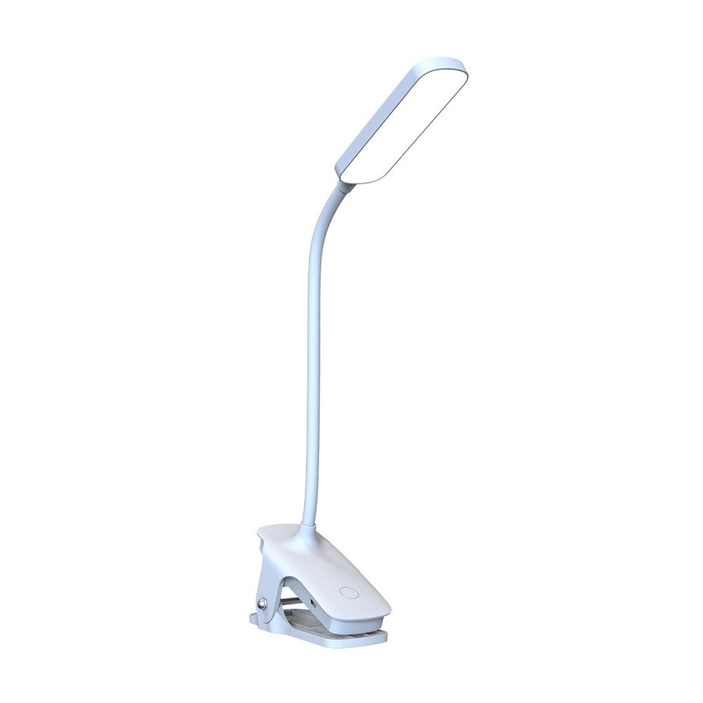 Wozinsky Klemmleuchte Leselampe Schreibtischleuchte Bettleuchte, dimmbar, LED, Tageslichtweiß, Klemmfuß, 360°-Arm, 3 Helligkeitsstufen, USB-C