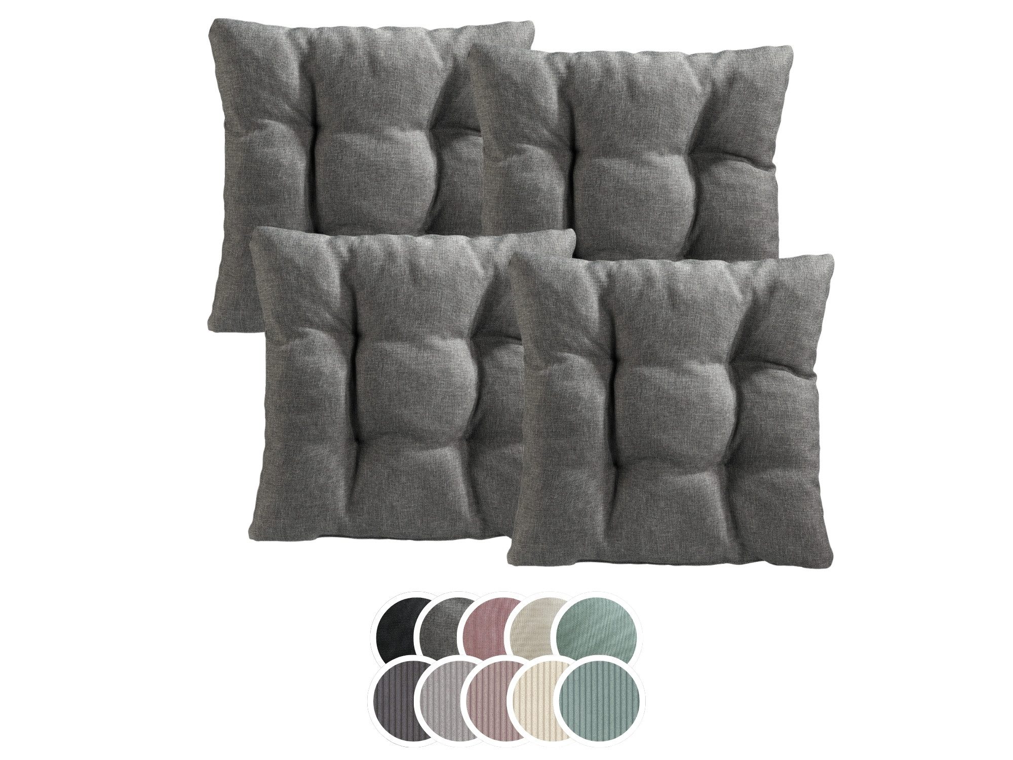 XDREAM Stuhlkissen Sitzkissen Set (2er & 4er) für Stühle und Bänke, robuste Polsterauflage für indoor und outdoor, 38x38x6 cm