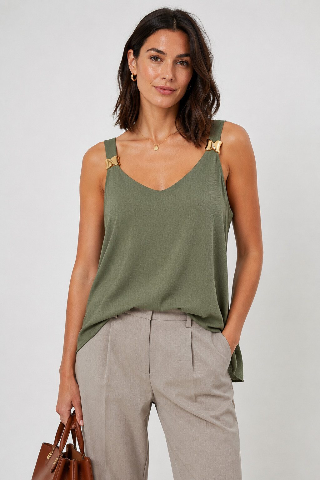 ITALY VIBES Trägertop - elegantes Ärmelloses Shirt - sommerliches Damen Top ONE SIZE, passend von Größe S bis XL