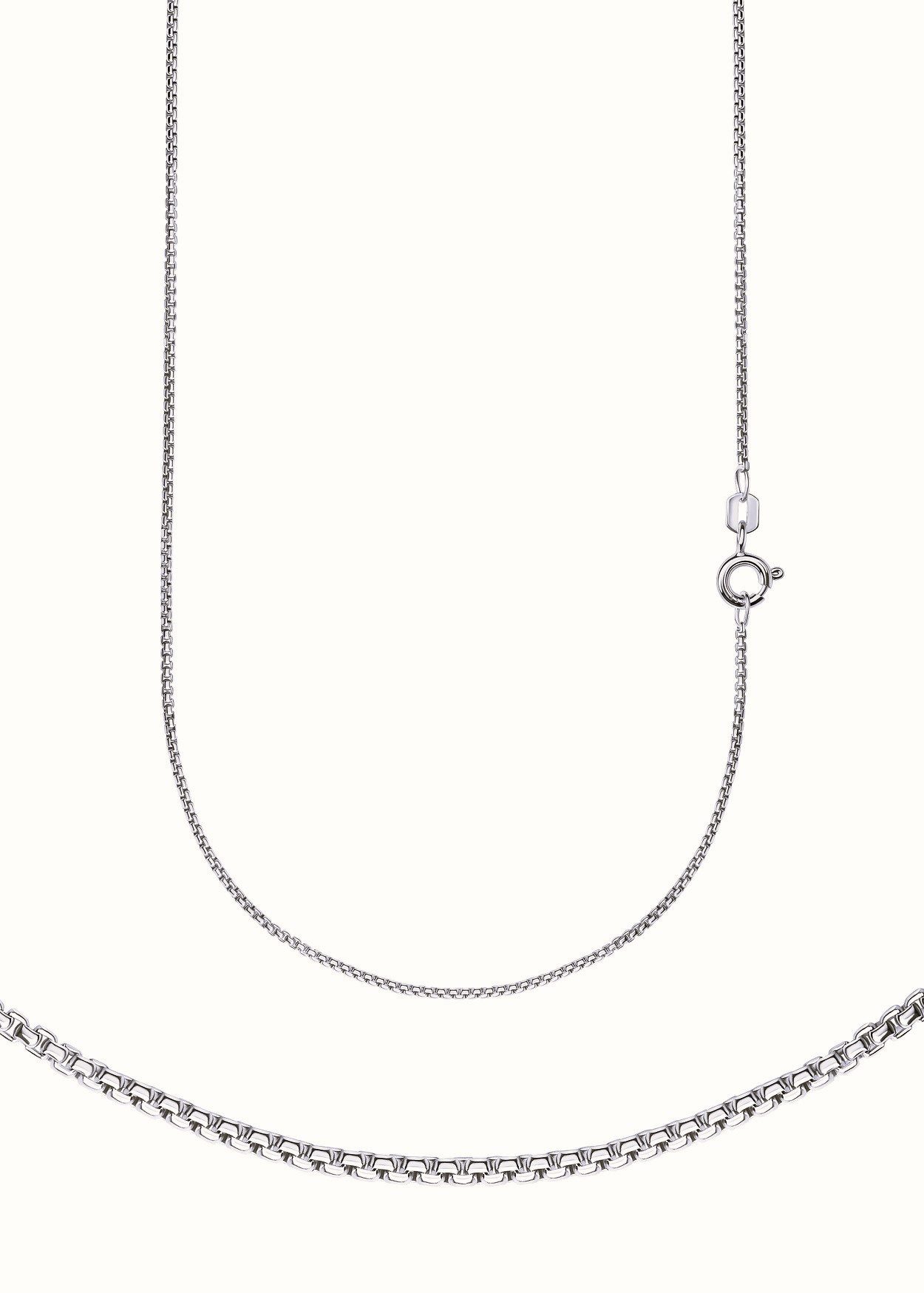 Collierkettchen Schmuck Geschenk Silber 925 Halskette Venezianerkette halbrund