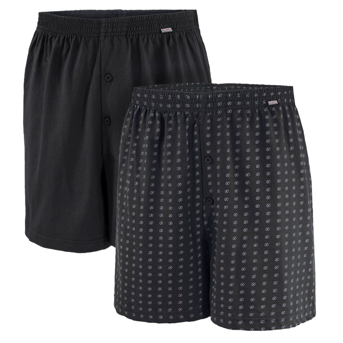 ADAMO Boxershorts Boxershorts große Größen 2-St., 2er Dean Adamo (Packung, 2er-Pack) Pack schwarz