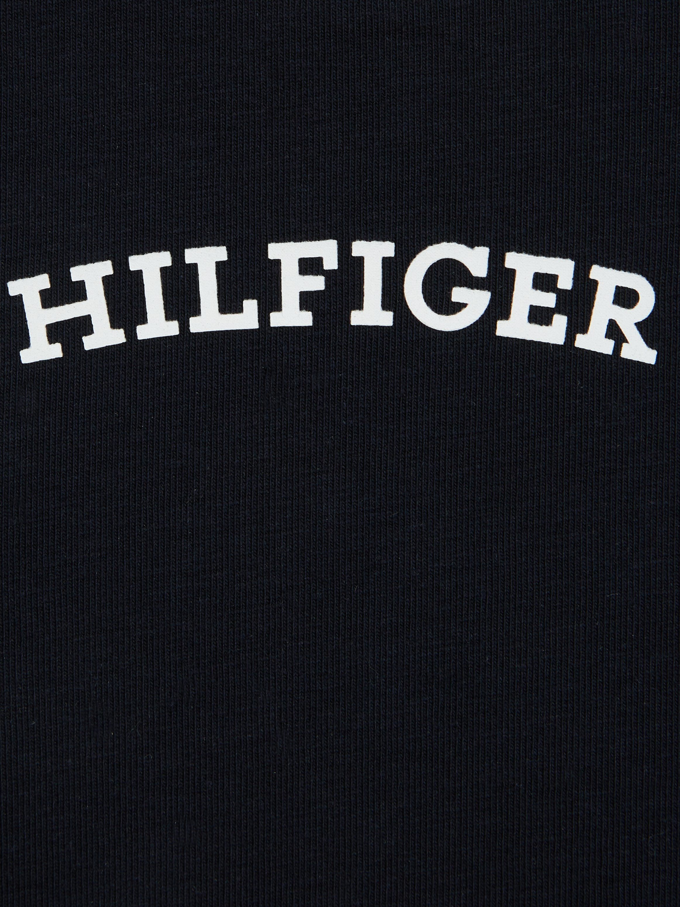 Tommy Hilfiger T-Shirt BABY CURVED MONOTYPE TEE S/S mit großem Hilfiger  Front Print & Logo-Flag | T-Shirts