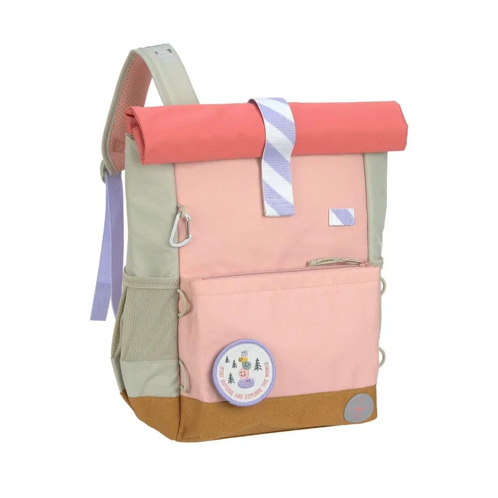 LÄSSIG Kinderrucksack Medium Rolltop Backpack Sunny Explorer rose/pink