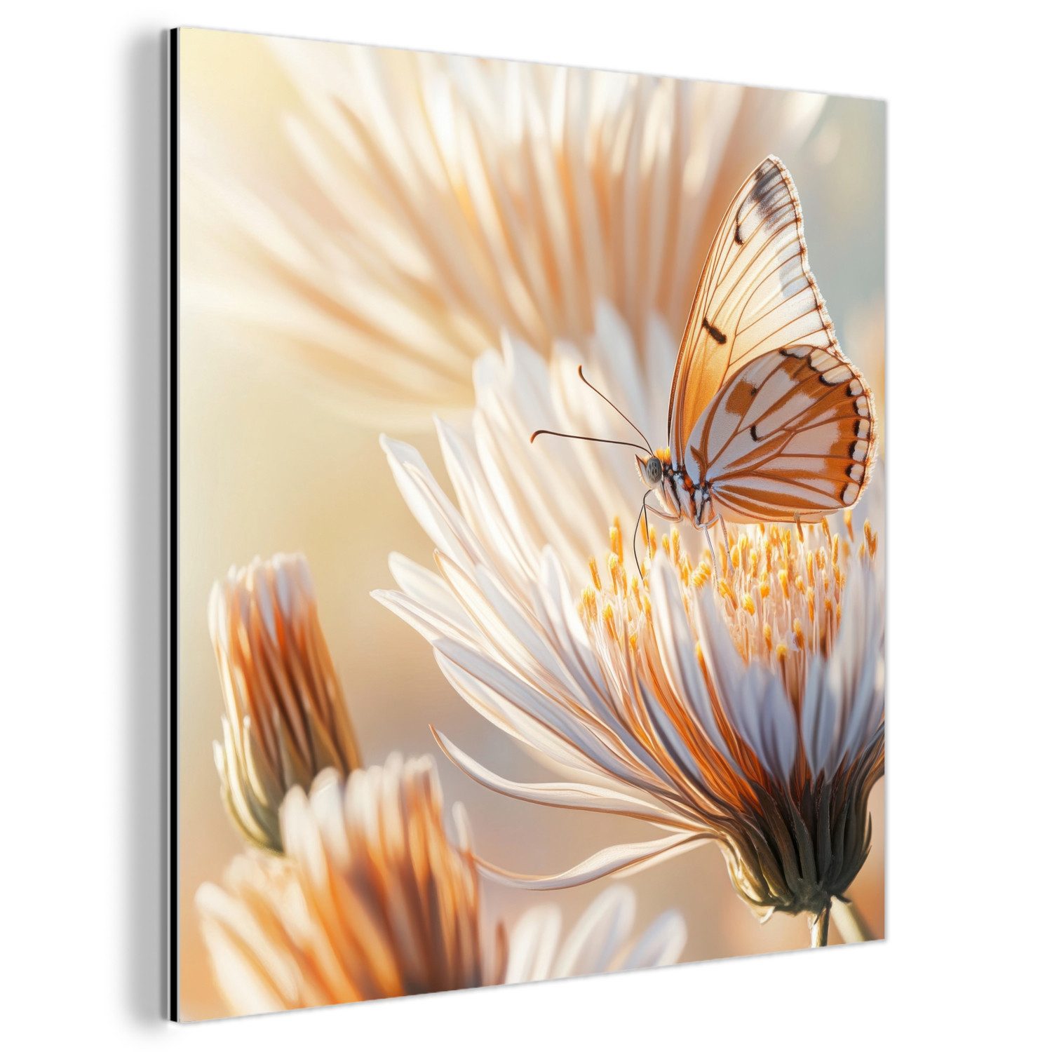 MuchoWow Metallbild Schmetterling - Blume - günstig online kaufen