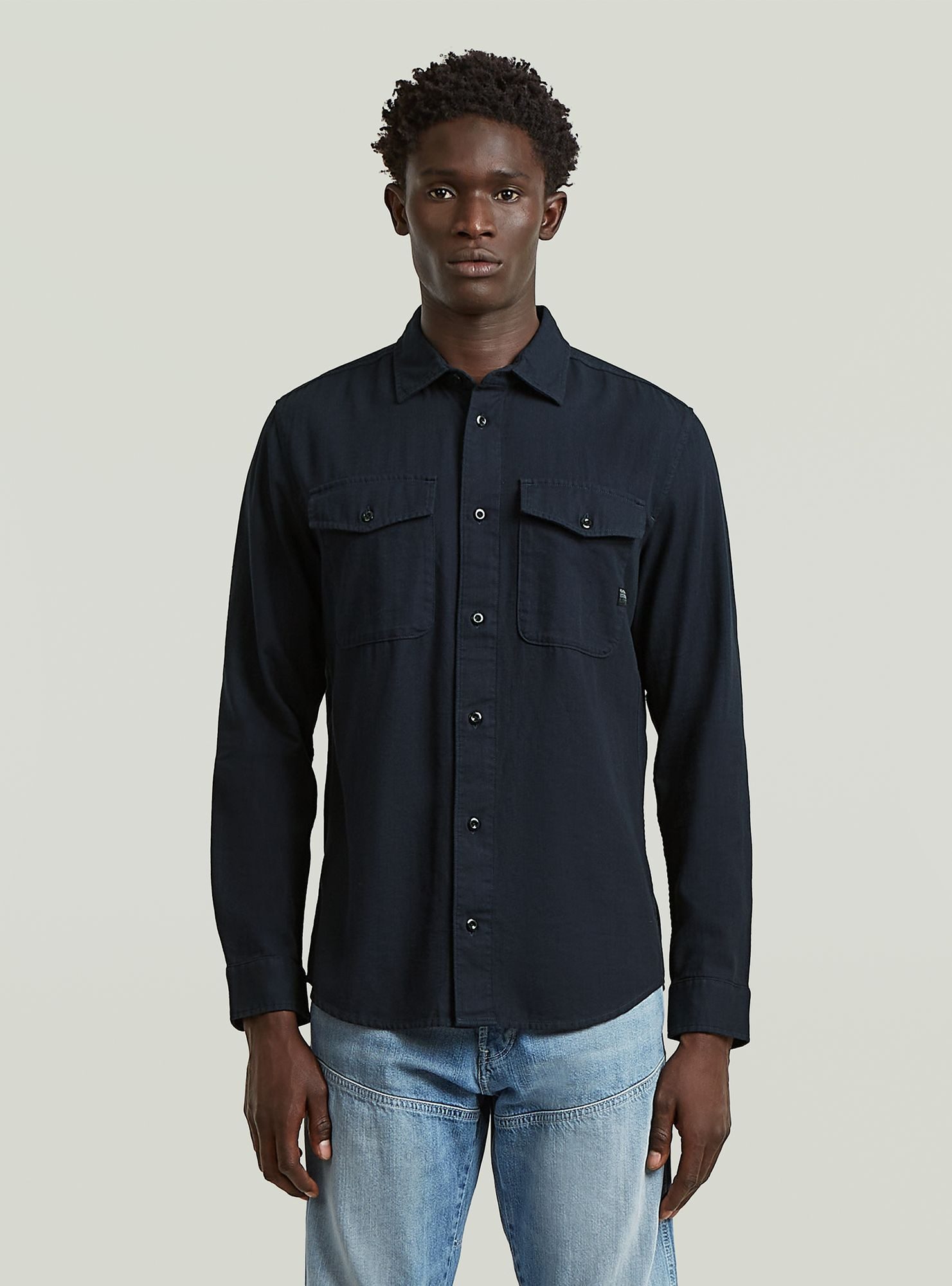 Langarmshirt Marine Slim Hemd