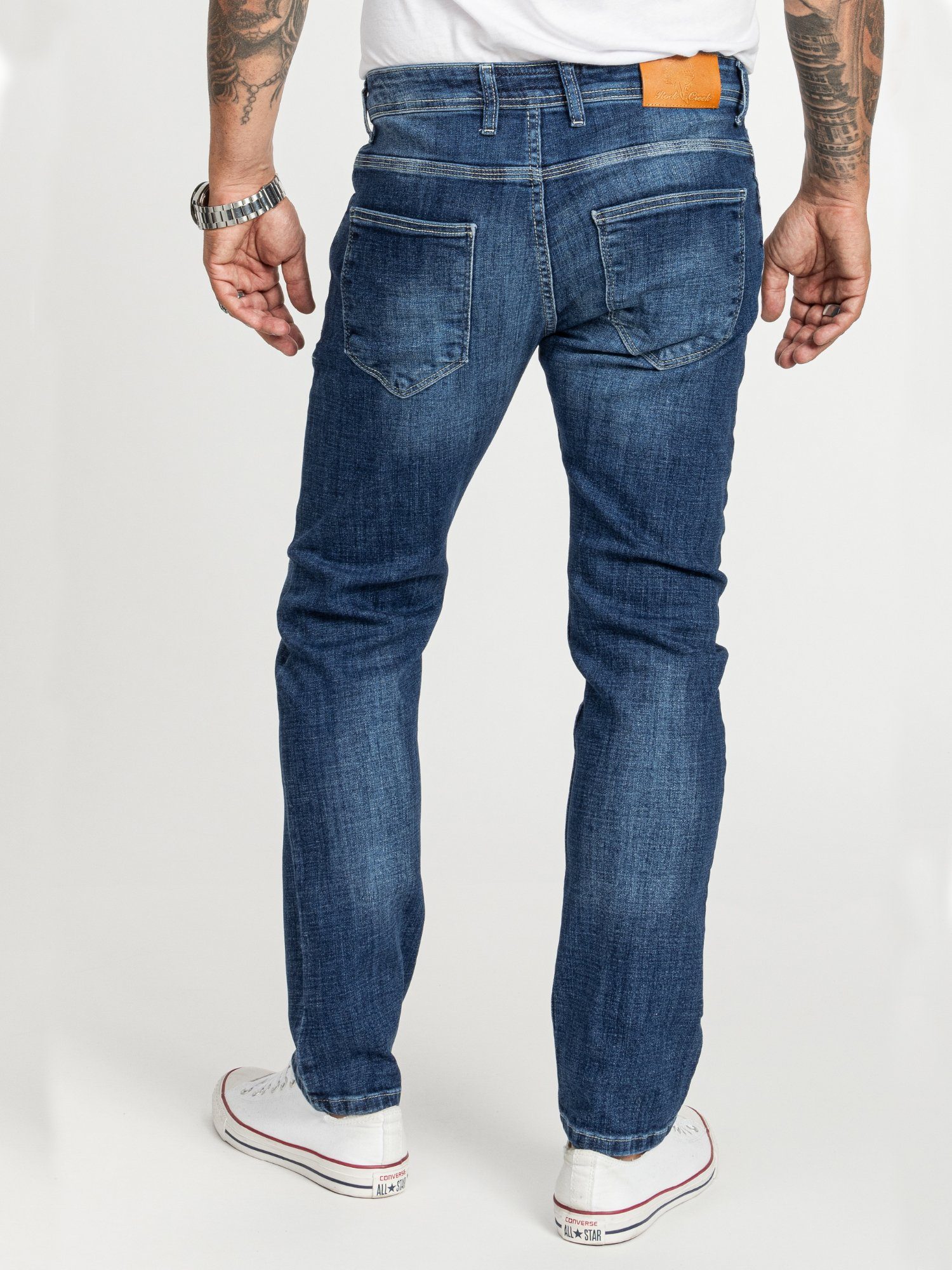 Rock Creek Regular-fit-Jeans Herren Jeans Stonewashed Blau RC-2410 – Bild 3 von 5