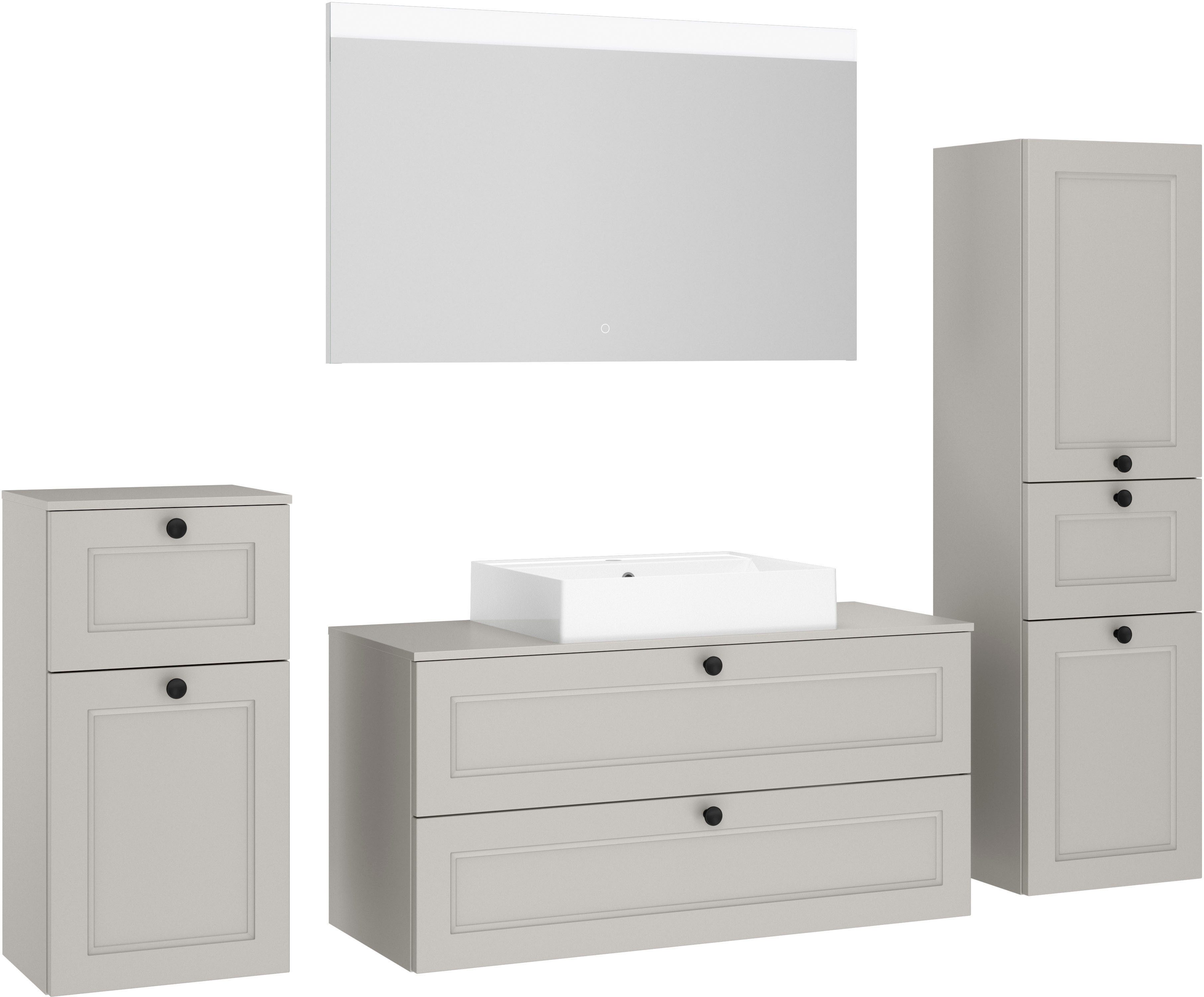 nobilia® Badmöbel-Set Cascada, vormontiert, mit Soft-Close