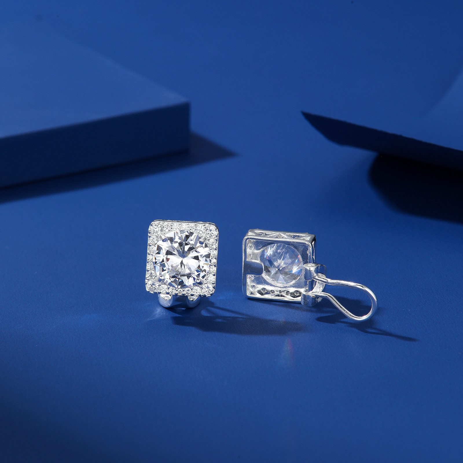 Sternvoll Paar Ohrclips Schmerzfreie Clip-On Ohrringe, schmerzfreie Ohrclips - 925 Sterling Silber