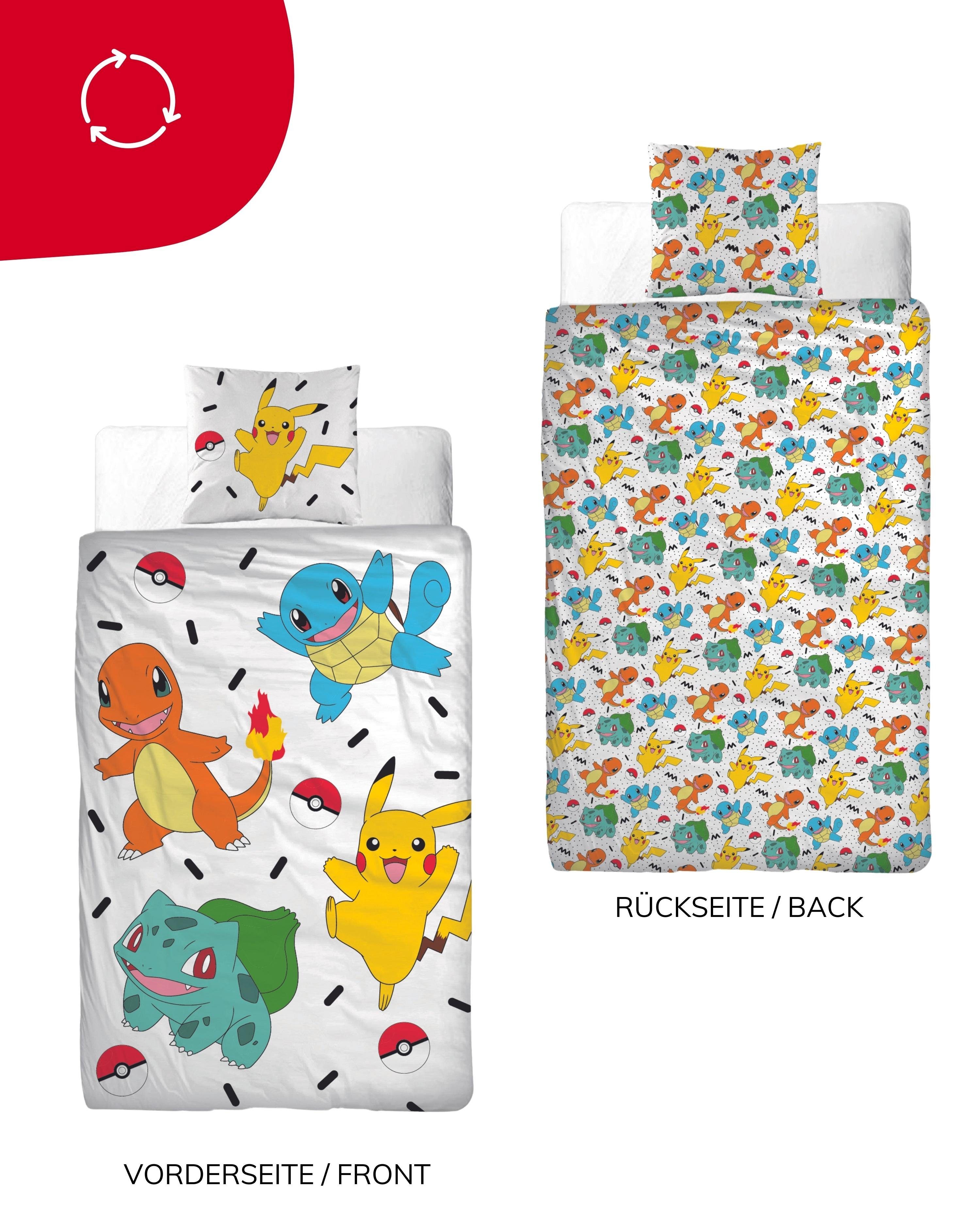 MTOnlinehandel Bettwäsche Pokémon 135x200 + 80x80 cm, 100 % Baumwolle Biber günstig online kaufen