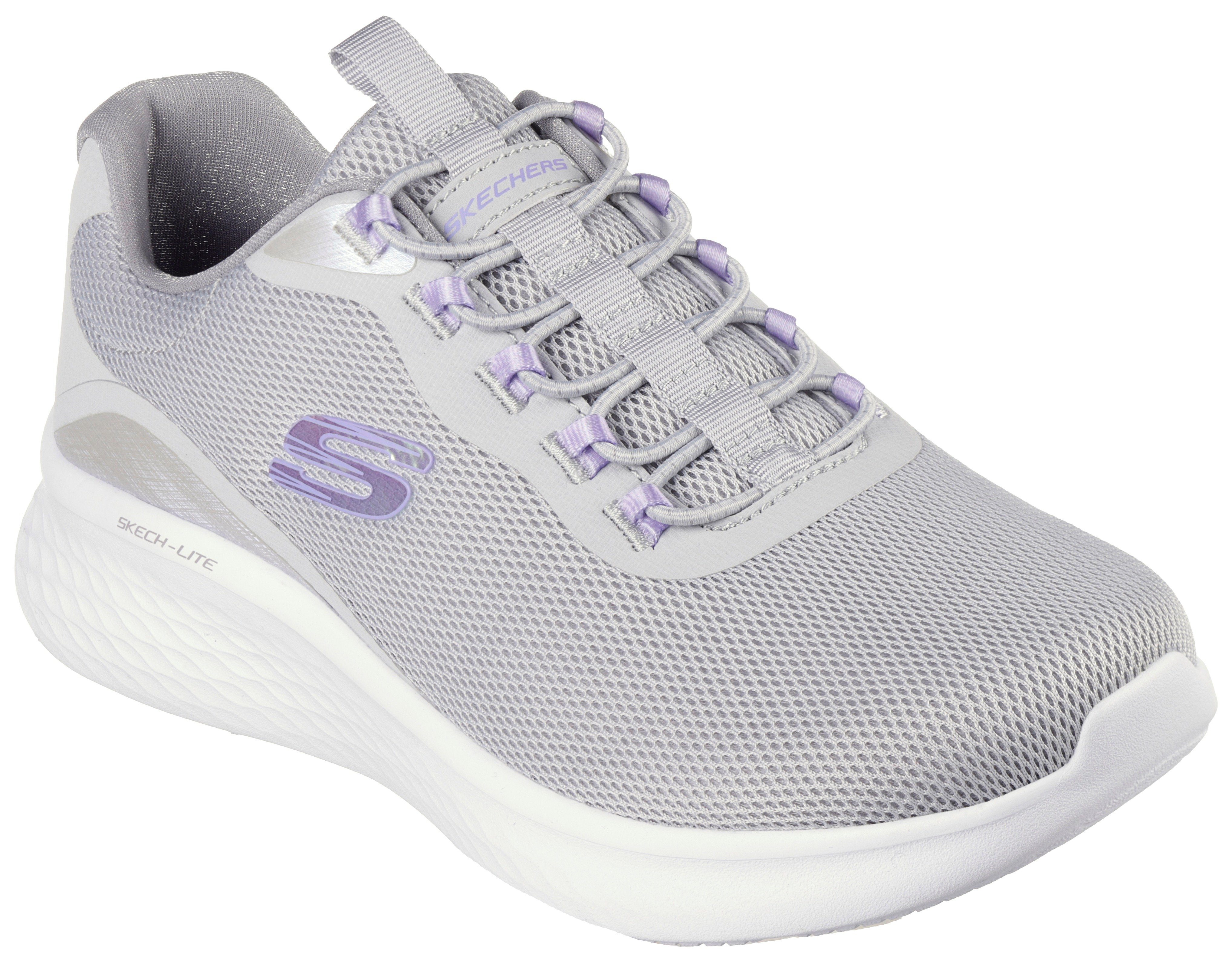 Skechers SKECH-LITE PRO- Slip-On Sneaker mit Gummizug zum Schlupfen grau-lavendel