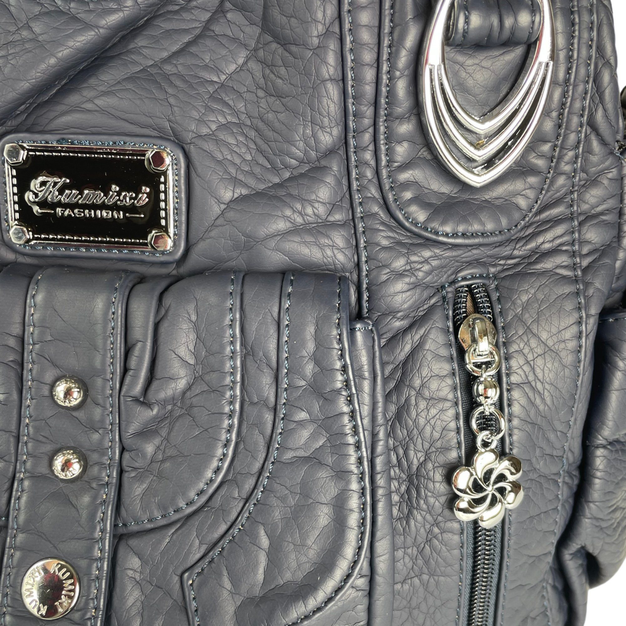 Taschen4life Schultertasche AKW22026, dunkelblau abnehmbarer Handtasche lange Schultertasche Schulterriemen, Damen & Tragegriffe