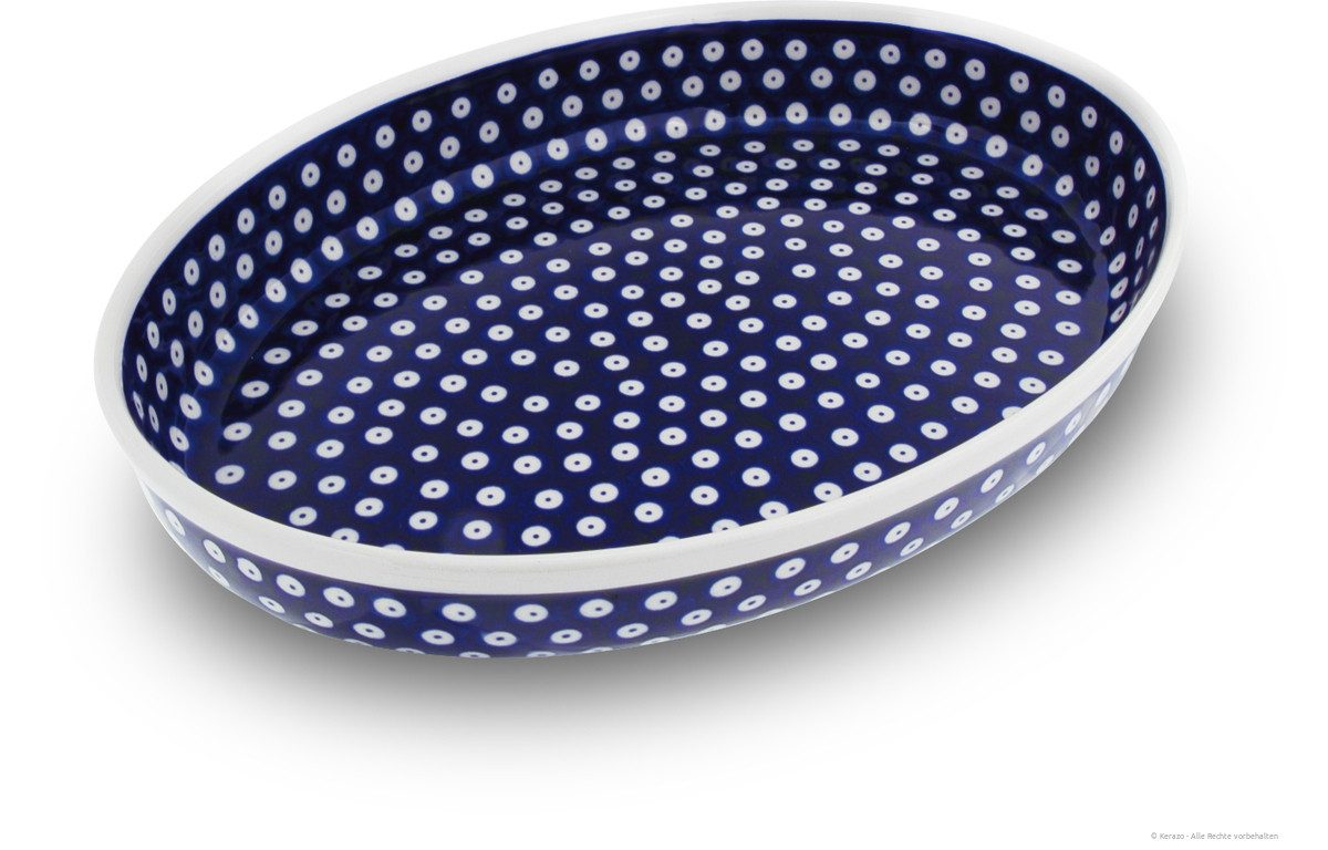 Bunzlauer Keramik Auflaufform Original Bunzlauer Keramik 2,3L Auflaufform oval 35x27x6,5cm Dekor 42, Keramik