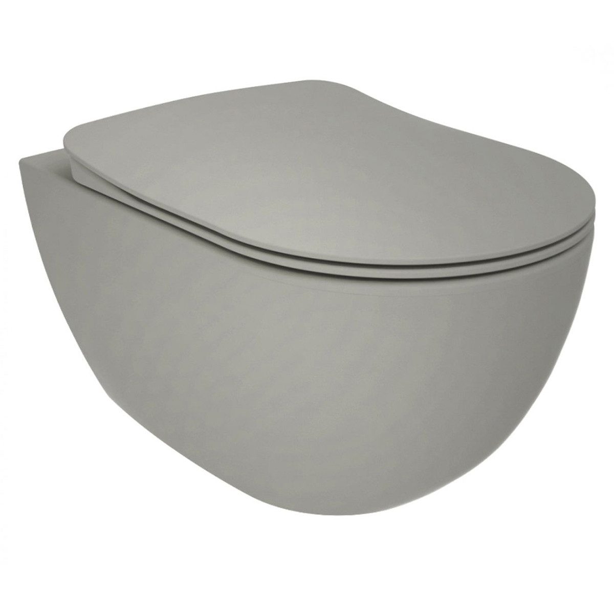 Creavit Tiefspül-WC FE322-11CG00E-0000-SET, Antibakteriell, Duroplast, Edelstahlscharniere