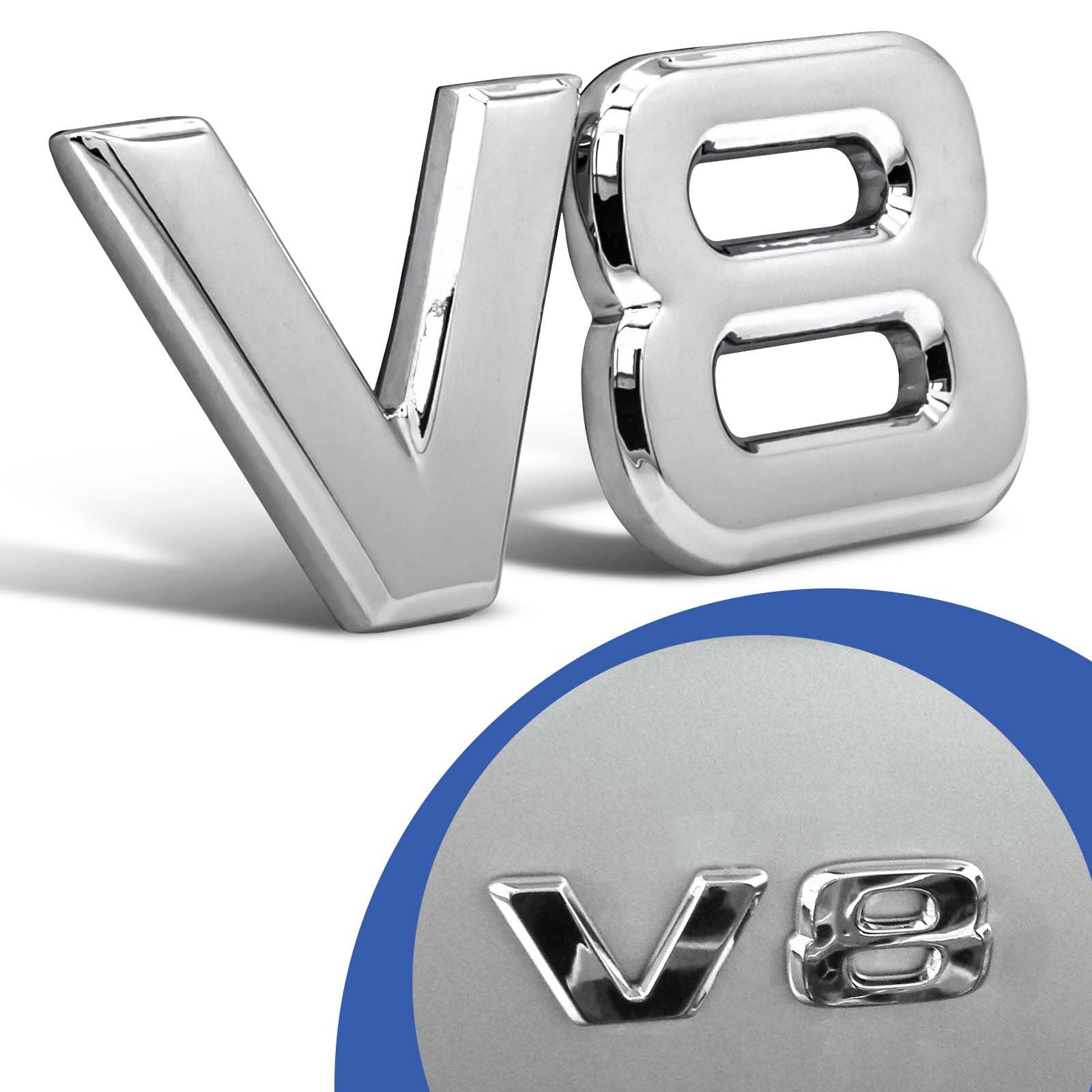 Zierleisten-Aufkleber V8 Emblem Zeichen Chrom Schriftzug 3D Logo Auto Aufkleber Tuning