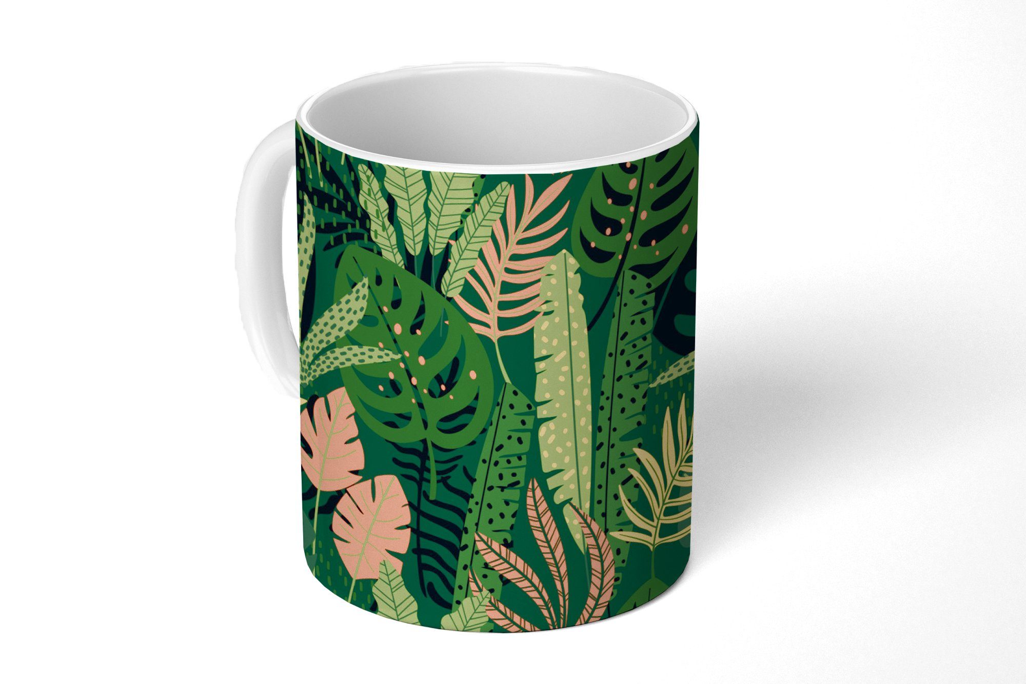 MuchoWow Tasse Dschungel - Muster - Blätter - Jungen - Mädchen - Kind, Keramik, Kaffeetassen, Teetasse, Becher, Teetasse, Geschenk