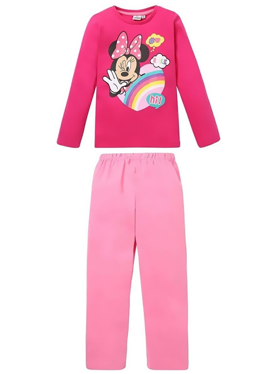 Schlafanzug MINNIE MOUSE Pyjama langer Mädchen Schlafanzug 2-8 Jahre