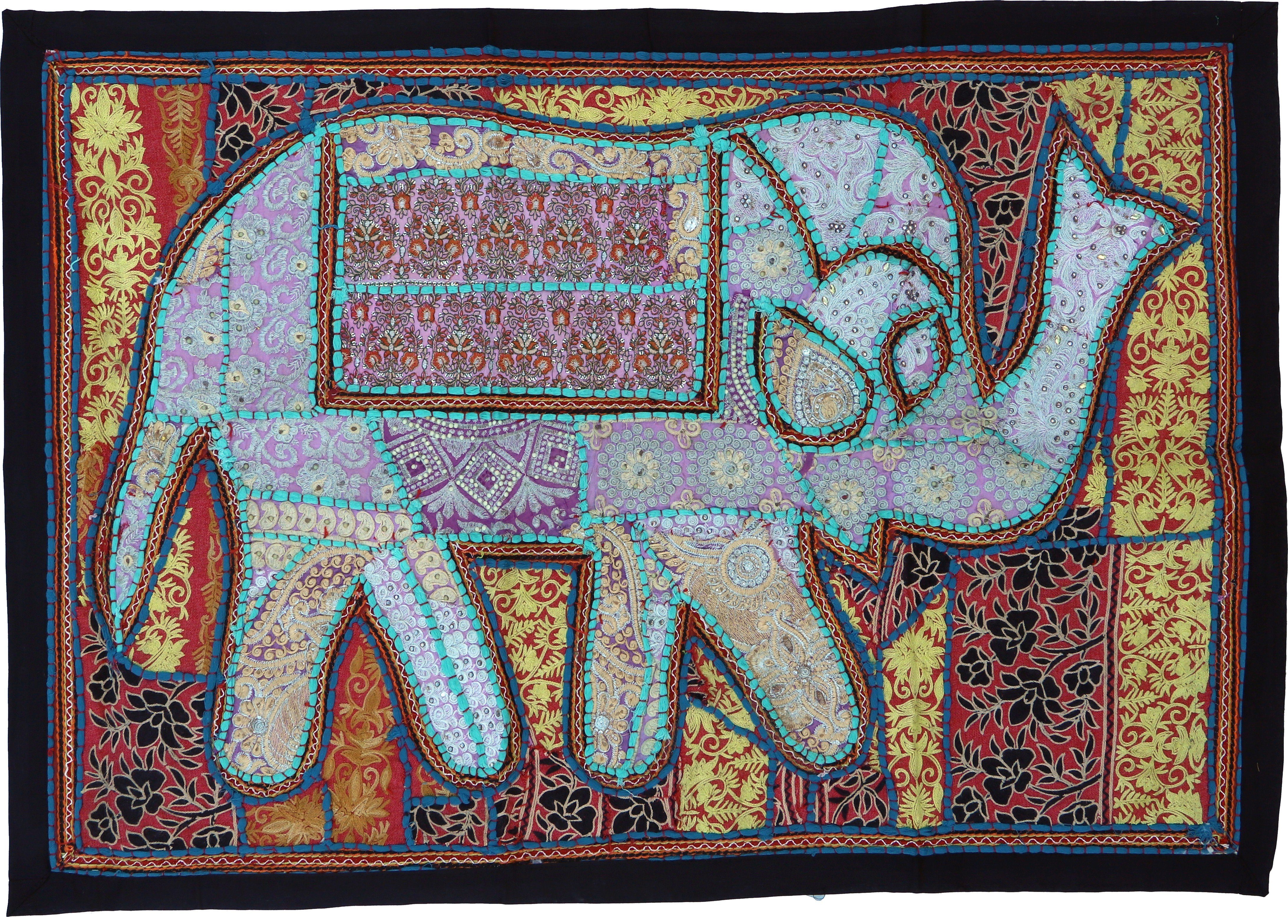 Wandteppich Indischer Wandteppich Patchwork.., Guru-Shop, Höhe: 65 mm Muster 5