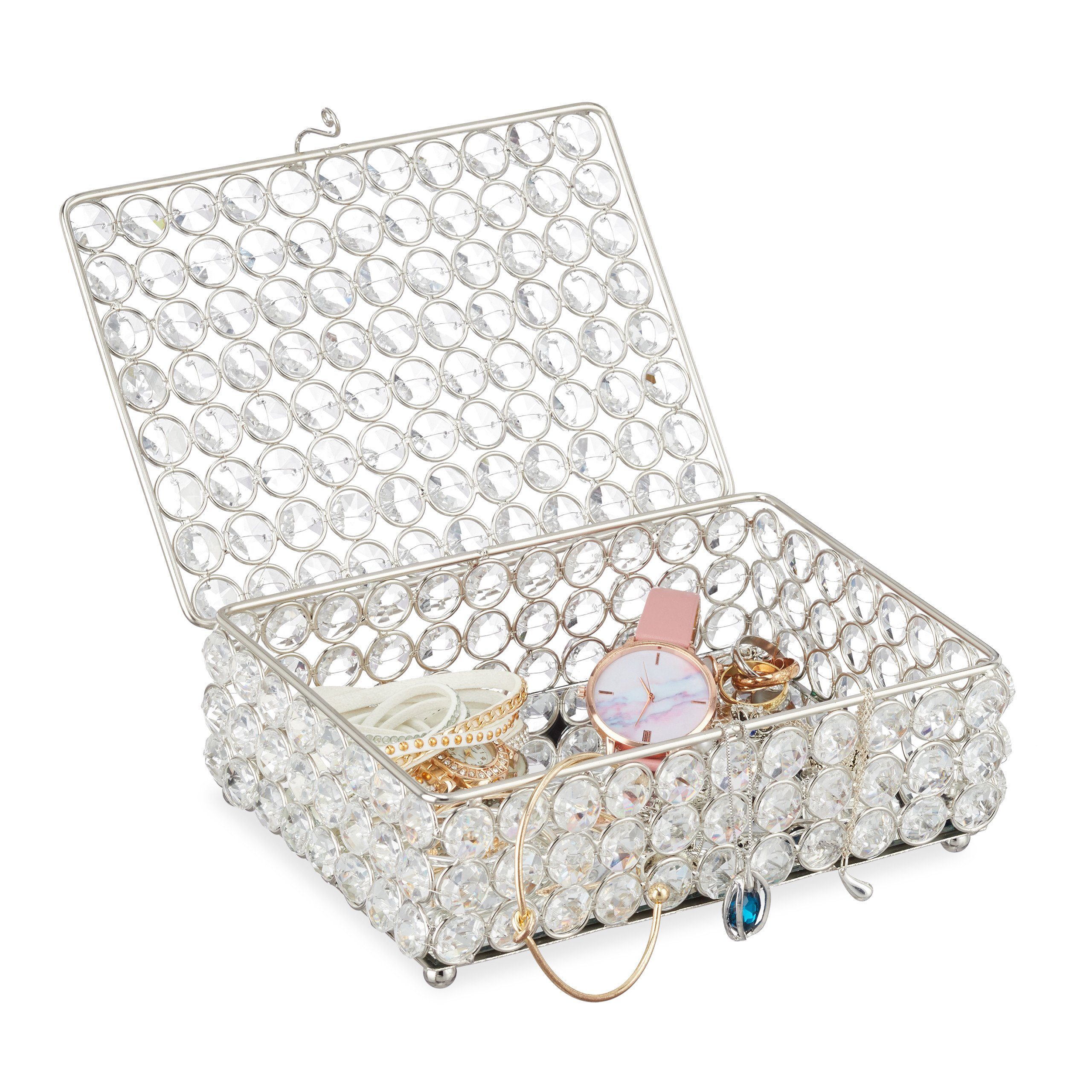 relaxdays Schmuckkasten Schmuckdose im Kristalldesign günstig online kaufen