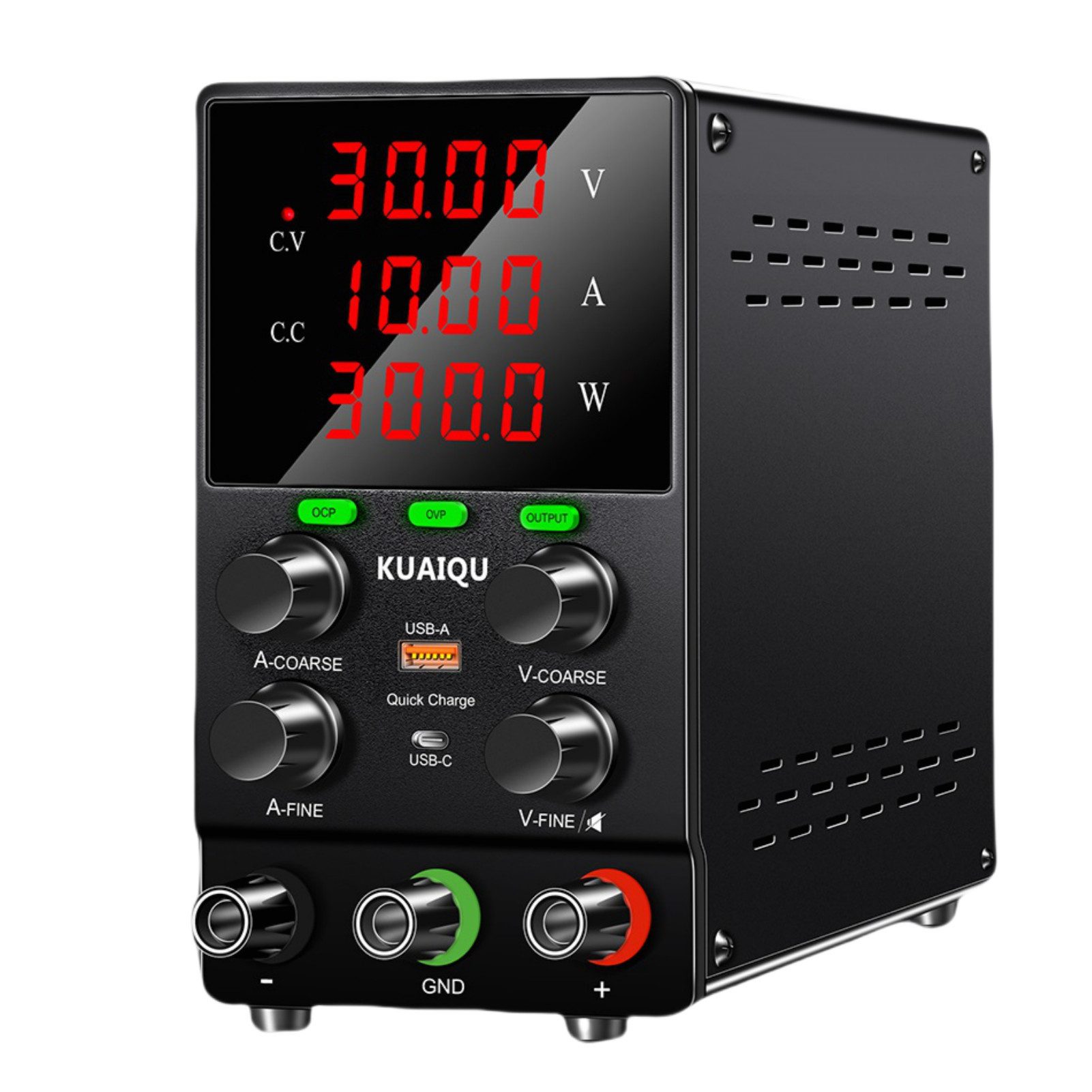 BBG Stromerzeuger DC Netzteil 30V 10A 300W Gleichstrom Stromversorgung, schwarzes Metallgehäuse, stabiler 220V AC auf DC Spannungswandler