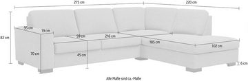 Home affaire Ecksofa Laffrey, L-Form, große Vielfalt an Kombinationen, auch in Lederoptik erhältlich