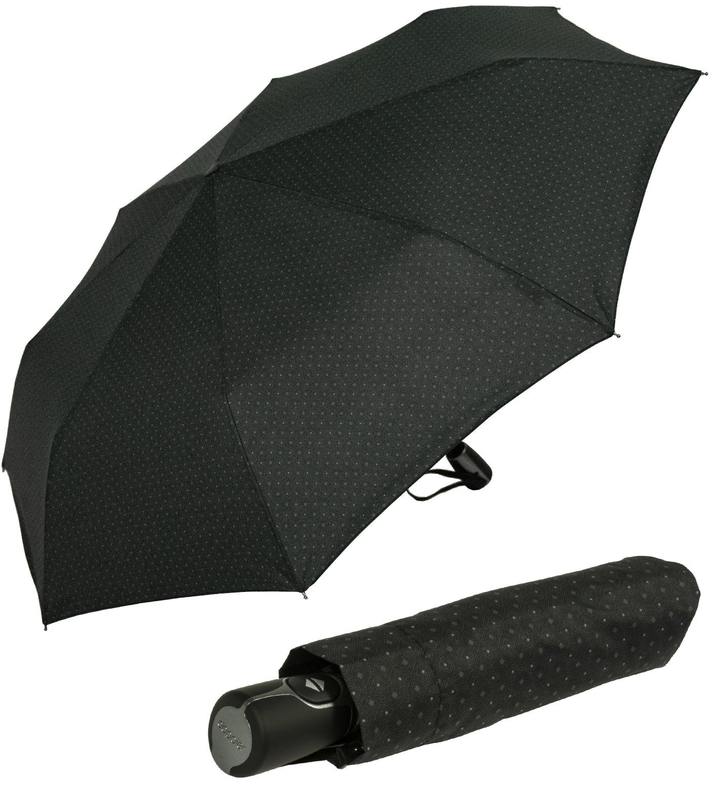 Taschenregenschirm kompakt, stabil mit Auf-Zu-Automatik für Herren