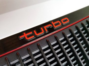 HR Autocomfort Typenschild Auto 3D Relief turbo Emblem rot Signet 18 cm Schild selbstklebend