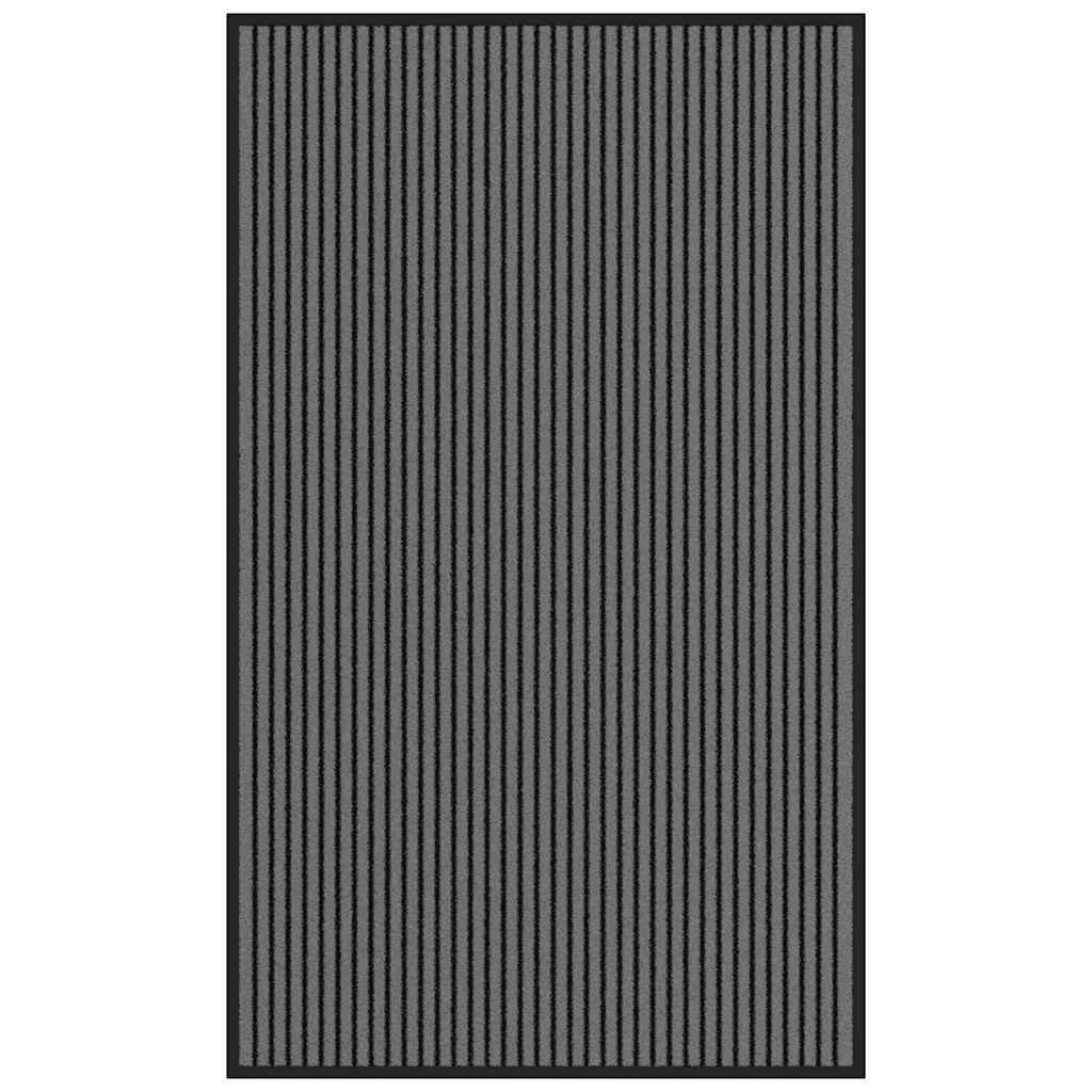 vidaXL Fußmatte Fußmatte Streifen Schwarz und Grau 90×150 cm, Rechteckig