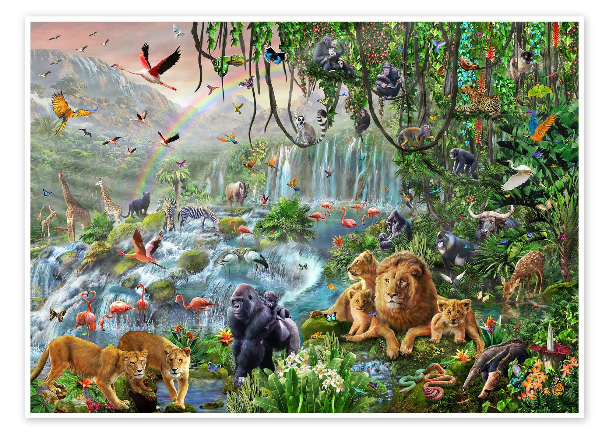 Posterlounge Wandbild Wasserfall im Dschungel, Adrian Chesterman, erhältlich als Poster, Leinwandbild, Wandsticker oder Acrylglasbild