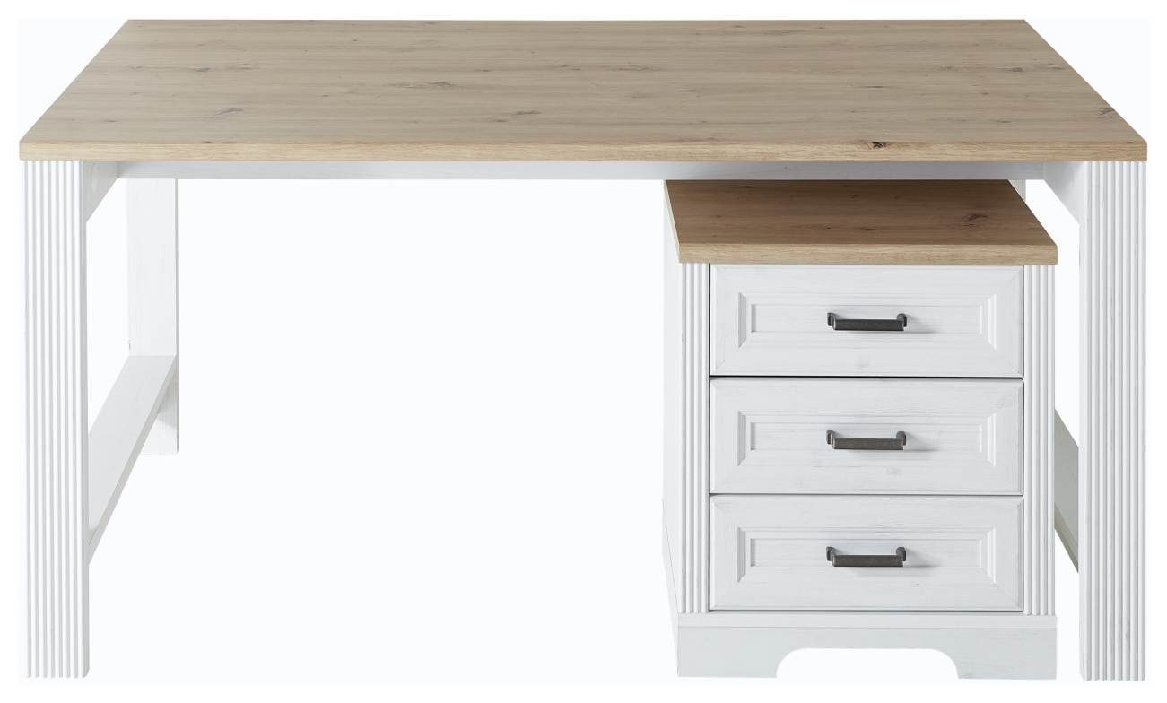 Innostyle Schubkastenkommode Rollcontainer JASMIN mit 3 Schubkästen Pinie weiß Nachbildung