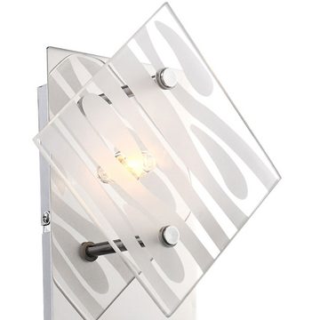 etc-shop LED Wandleuchte, Leuchtmittel nicht inklusive, Wandleuchte Chrom Wandlampe Glas Flurleuchte Treppenhauslampe weiß G9