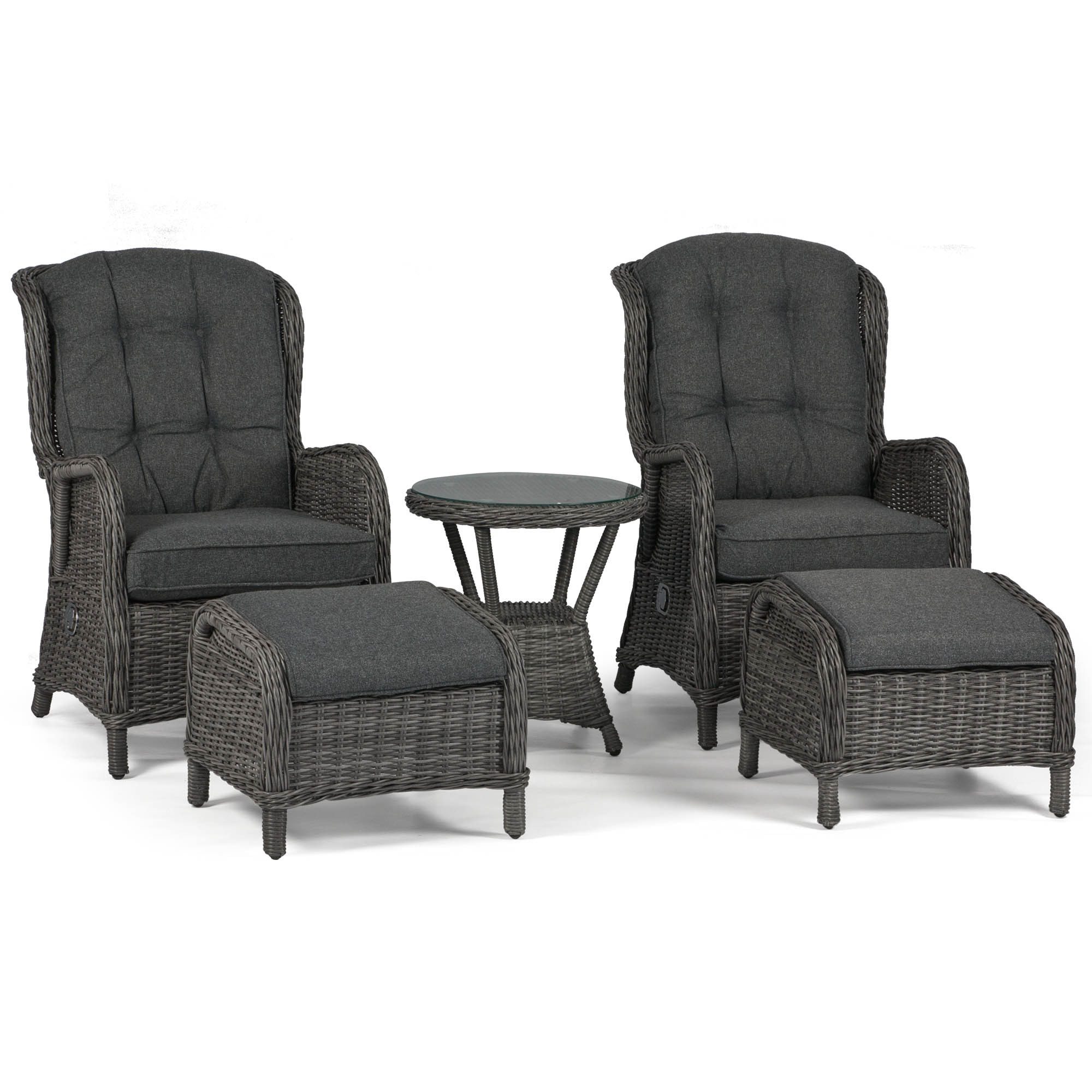 osoltus Gartenlounge-Set osoltus Sandy Stone Set Alu Korbsessel Ohrensessel anthrazit