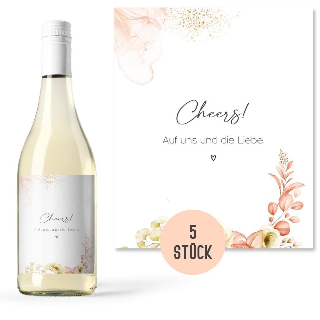 Things of Happiness Aufkleber Flaschenetiketten, Aufkleber Weinflasche Sektflasche selbstklebend, Schwangerschaft verkünden, Geburtstag, Hochzeit, Babyshower