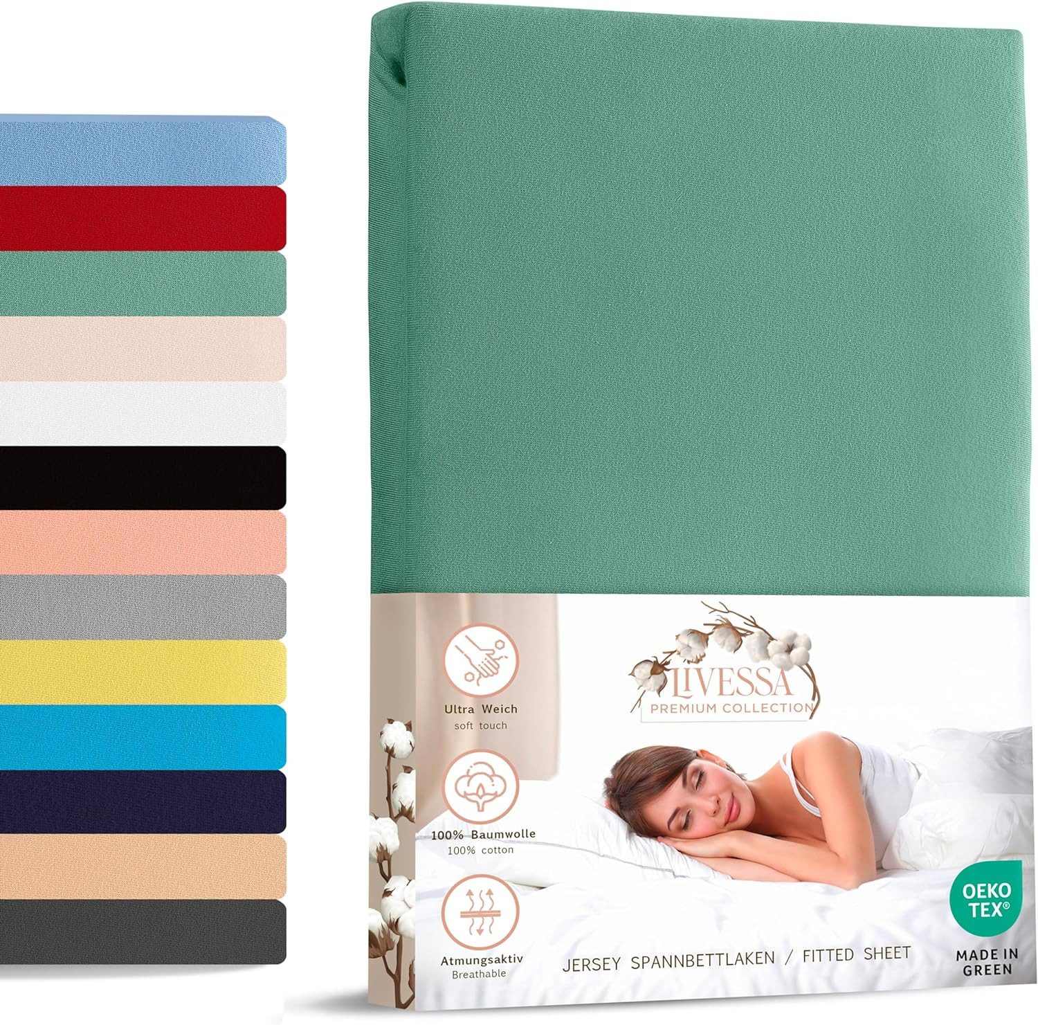 livessa Spannbettlaken weicher Jersey aus 100% Baumwolle Bettlaken in Größe günstig online kaufen