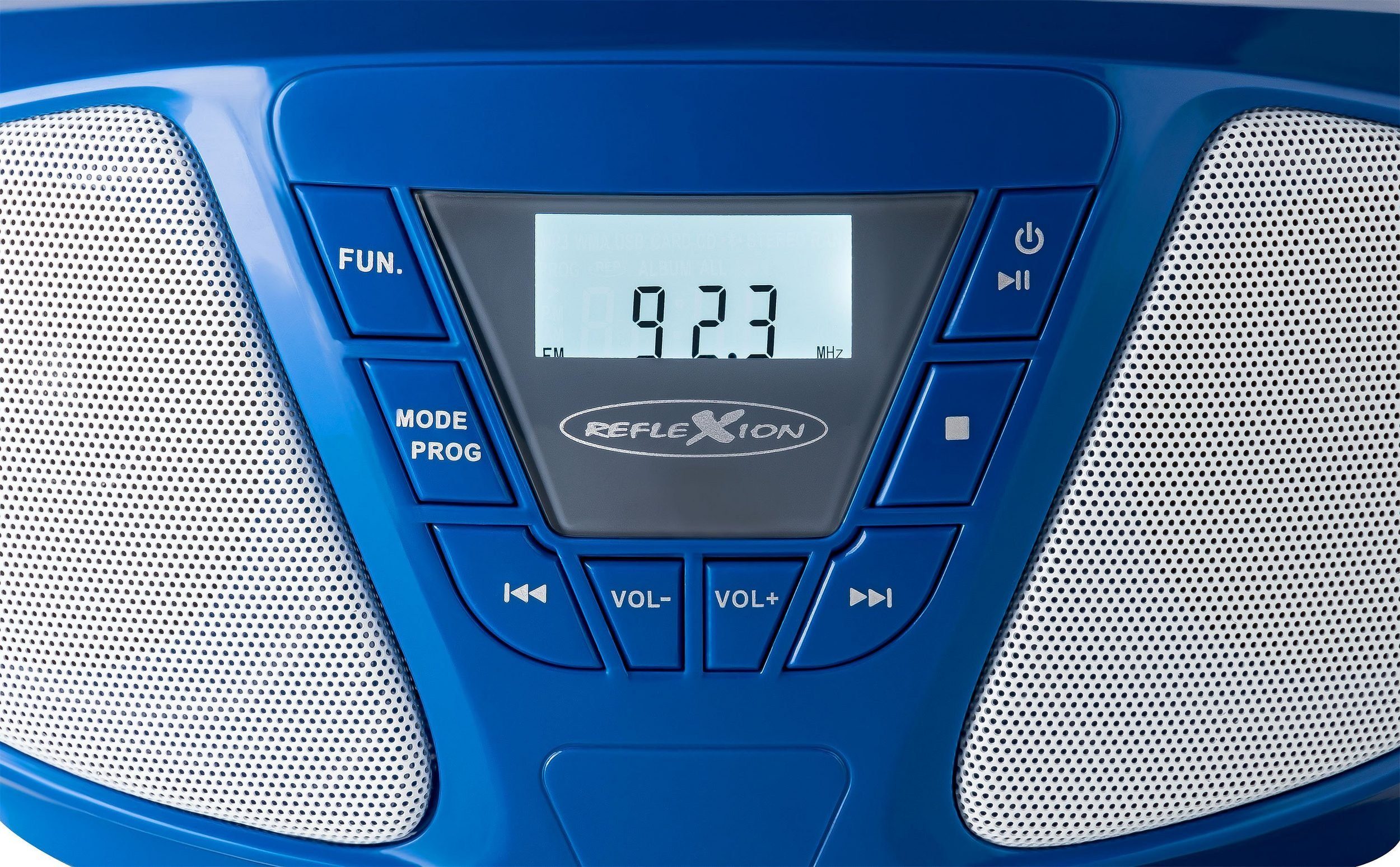 Reflexion CDR614 Boombox (UKW PLL blau Radio, 16,00 Radio, (CD: Tracks) CD-Player mit W, Stereo Programmier-Funktion 20