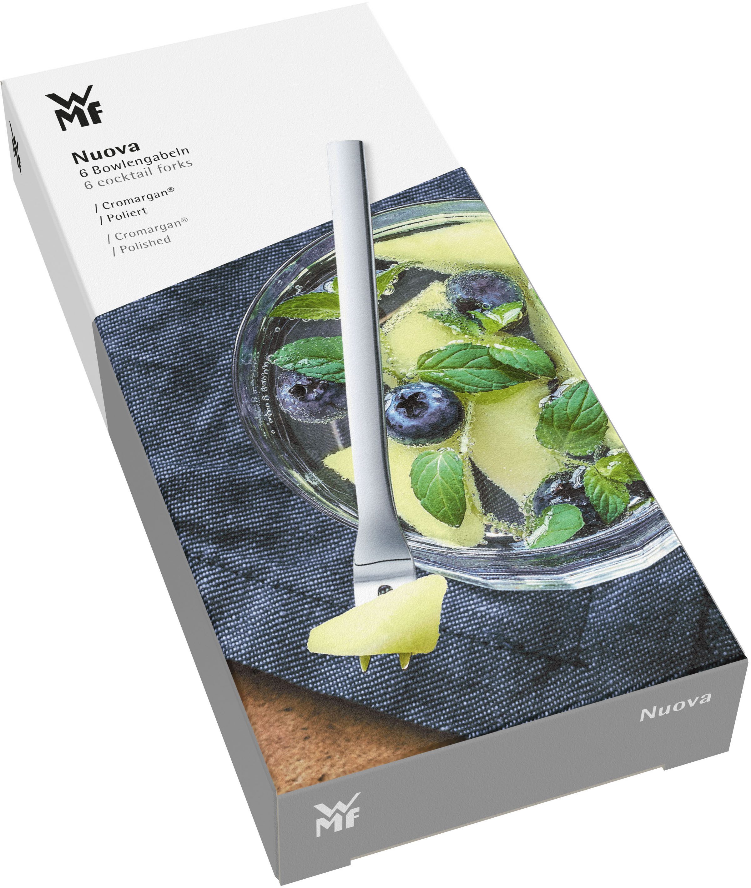 WMF Besteck-Set Nuova (6-tlg), 6 Personen, Cromargan® Edelstahl Rostfrei 18/10, 6-tlg., 12,5 cm, Cromargan Edelstahl rostfrei, Geschenkverpackung